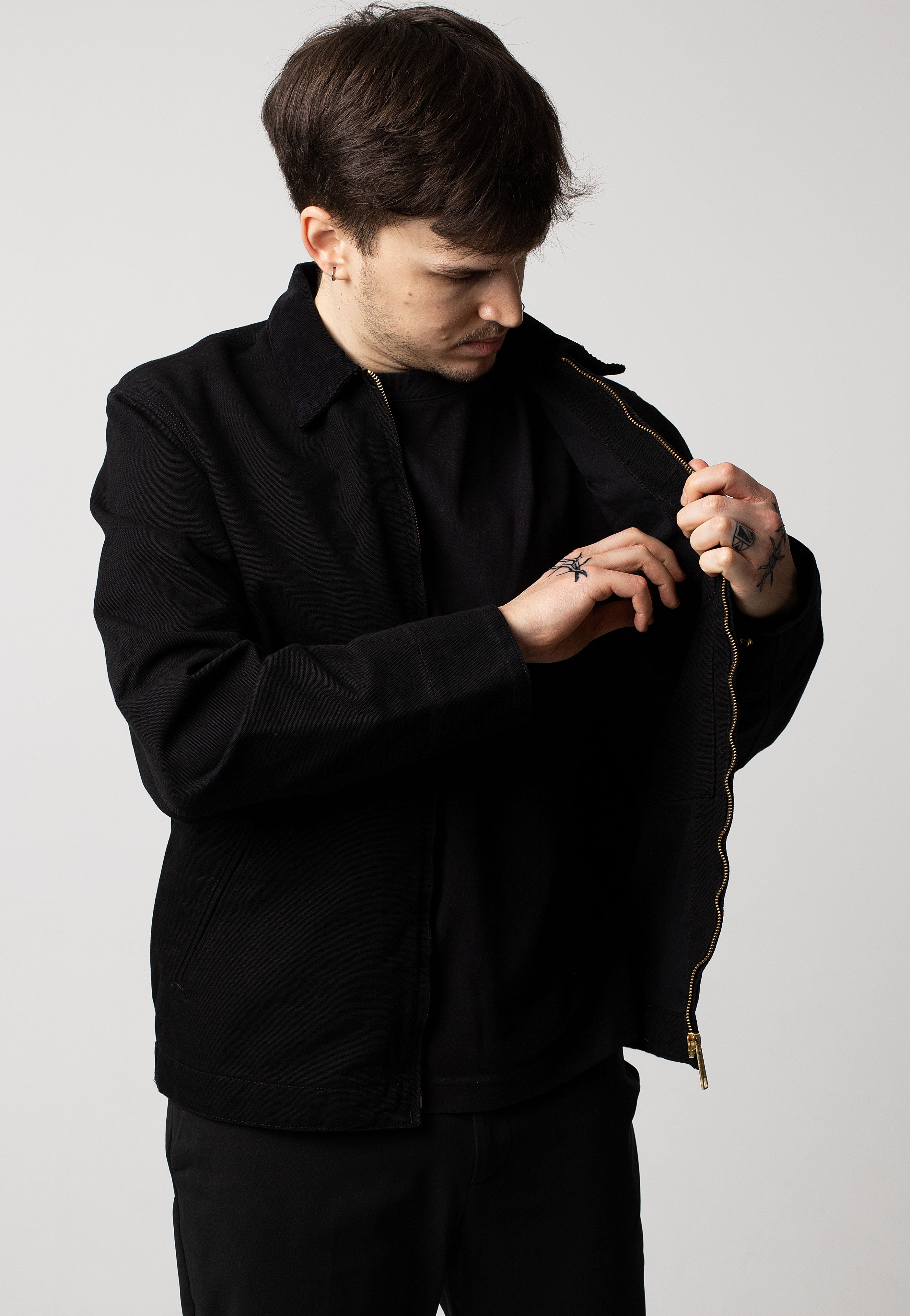 Carhartt WIP - Detroit Rinsed Black/Black - Jacket | Men-Image