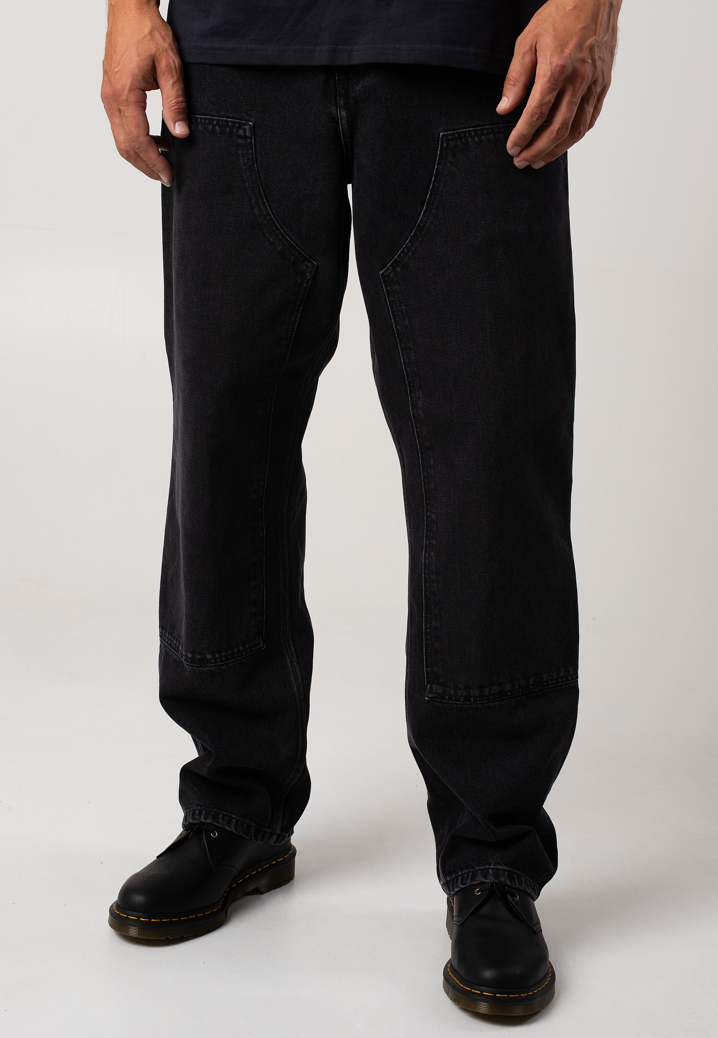 Carhartt WIP - Double Knee Stone Washed Black - Jeans | Men-Image