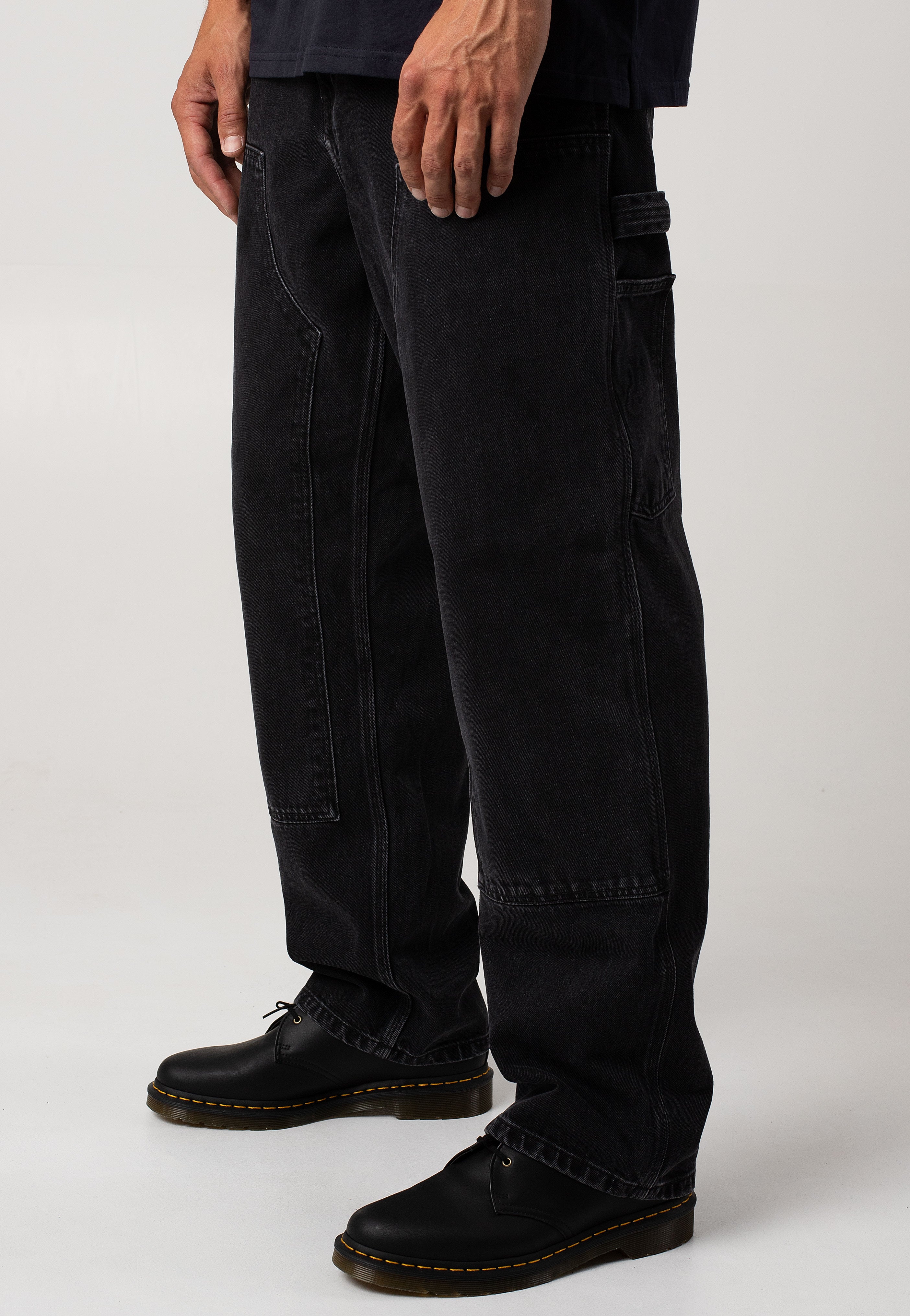 Carhartt WIP - Double Knee Stone Washed Black - Jeans | Men-Image