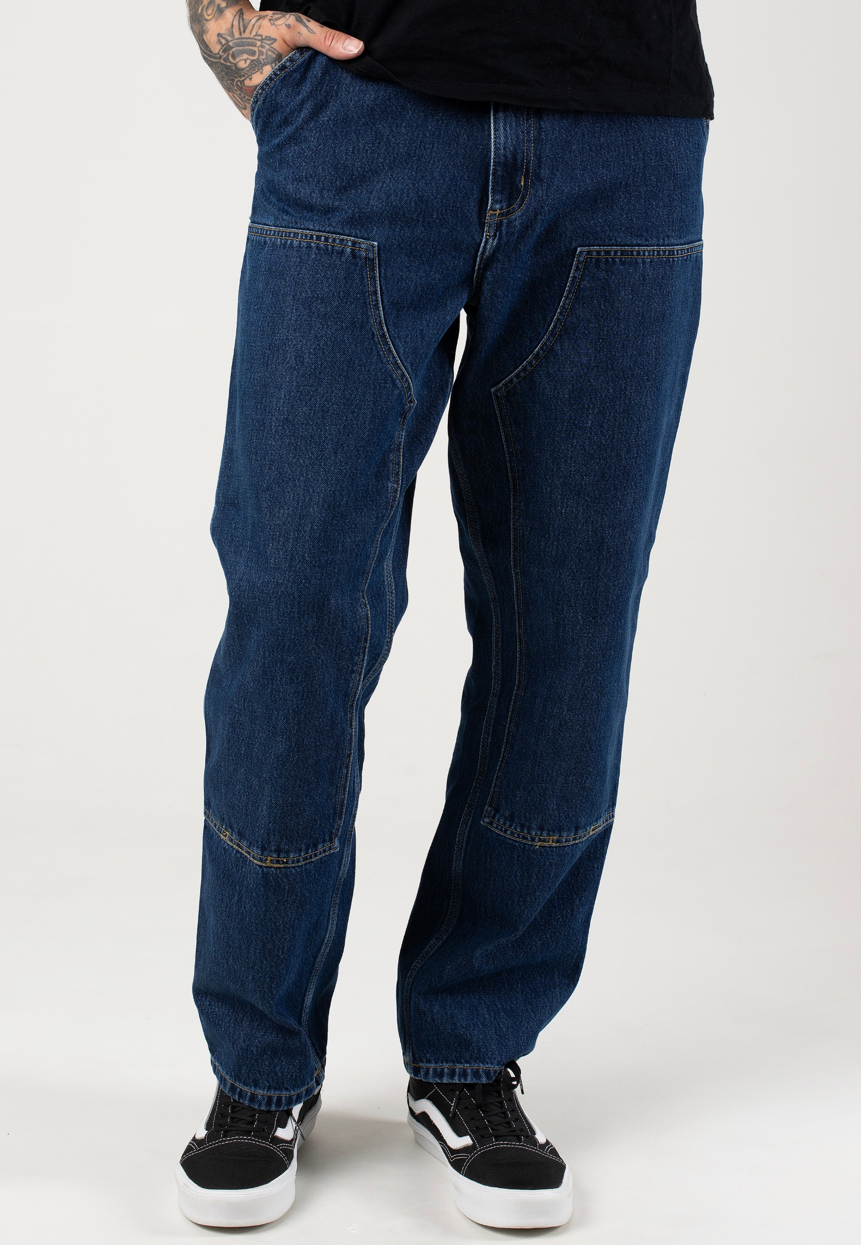 Carhartt WIP - Double Knee Stone Washed Blue - Jeans | Men-Image