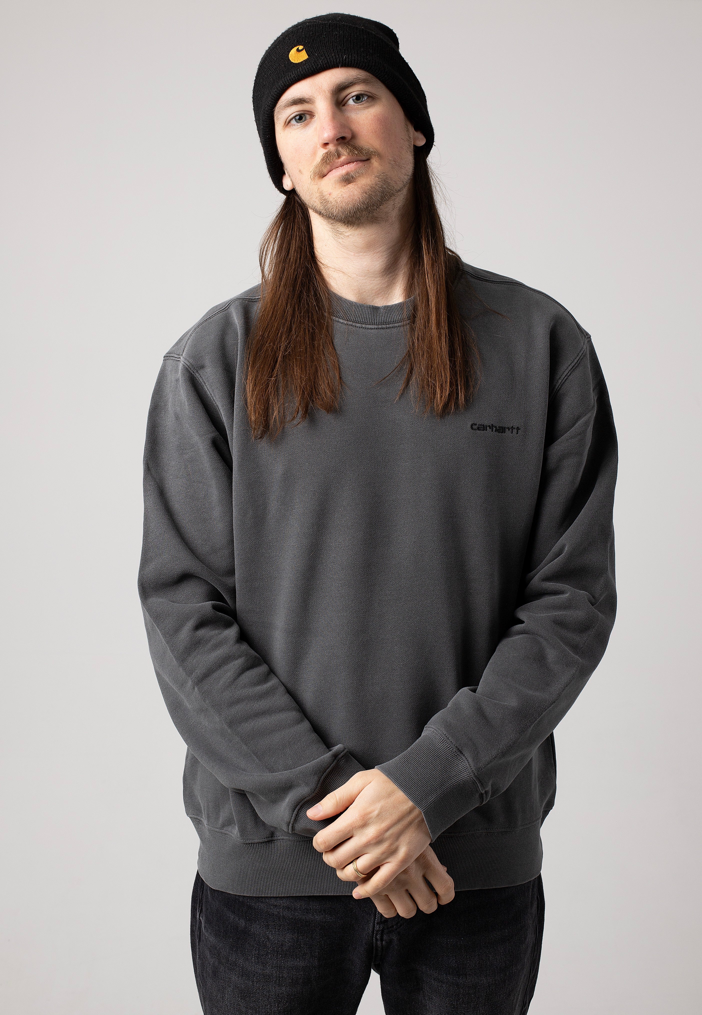 Carhartt WIP - Duster Script Garment Dyed Black - Sweater | Men-Image