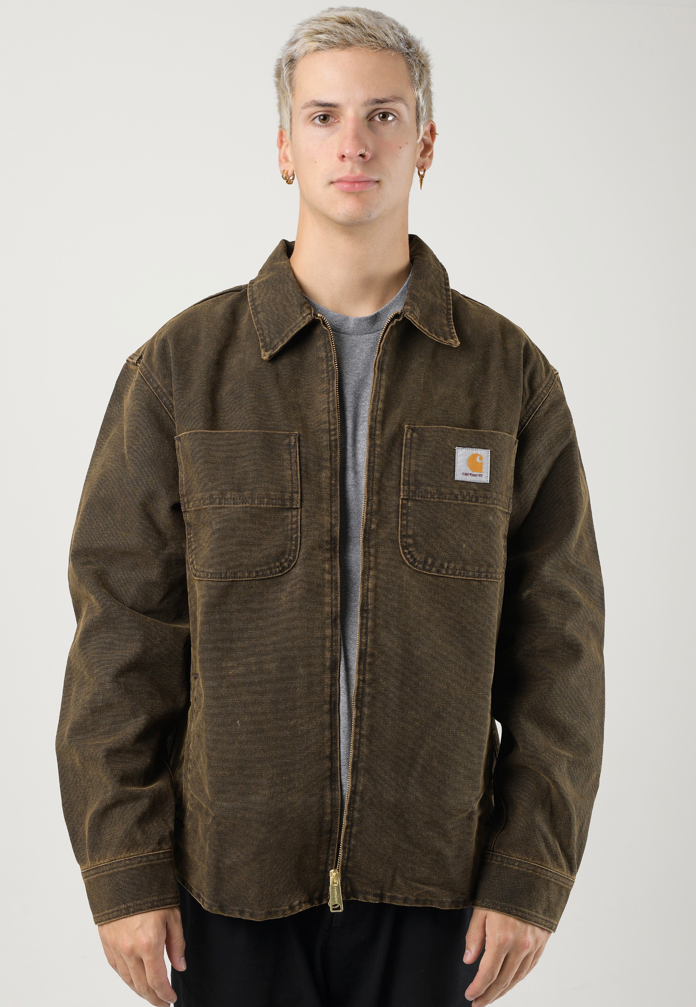 Carhartt WIP - Garen Stone Washed Black/Deep H Brown - Jacket | Men-Image