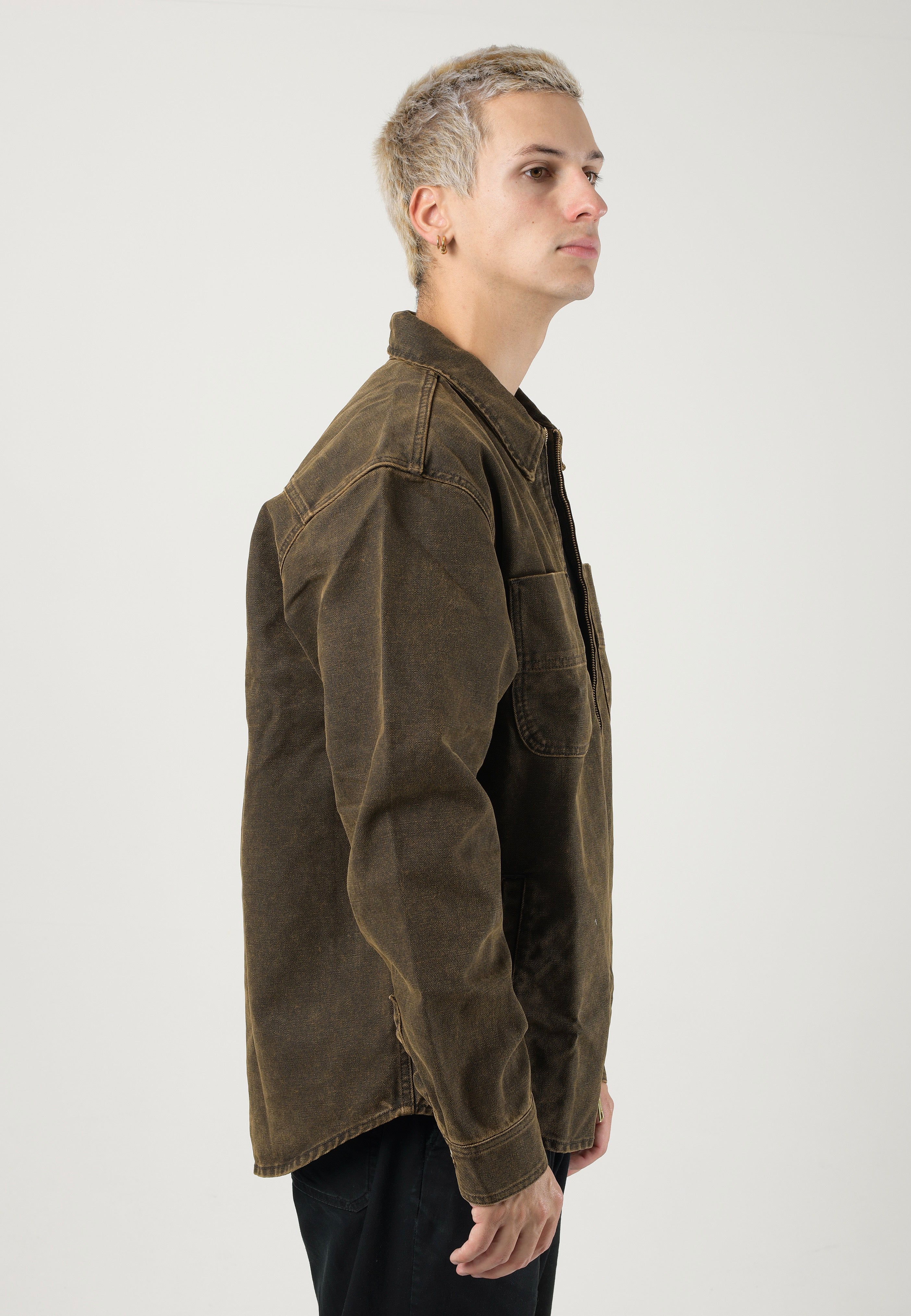 Carhartt WIP - Garen Stone Washed Black/Deep H Brown - Jacket | Men-Image