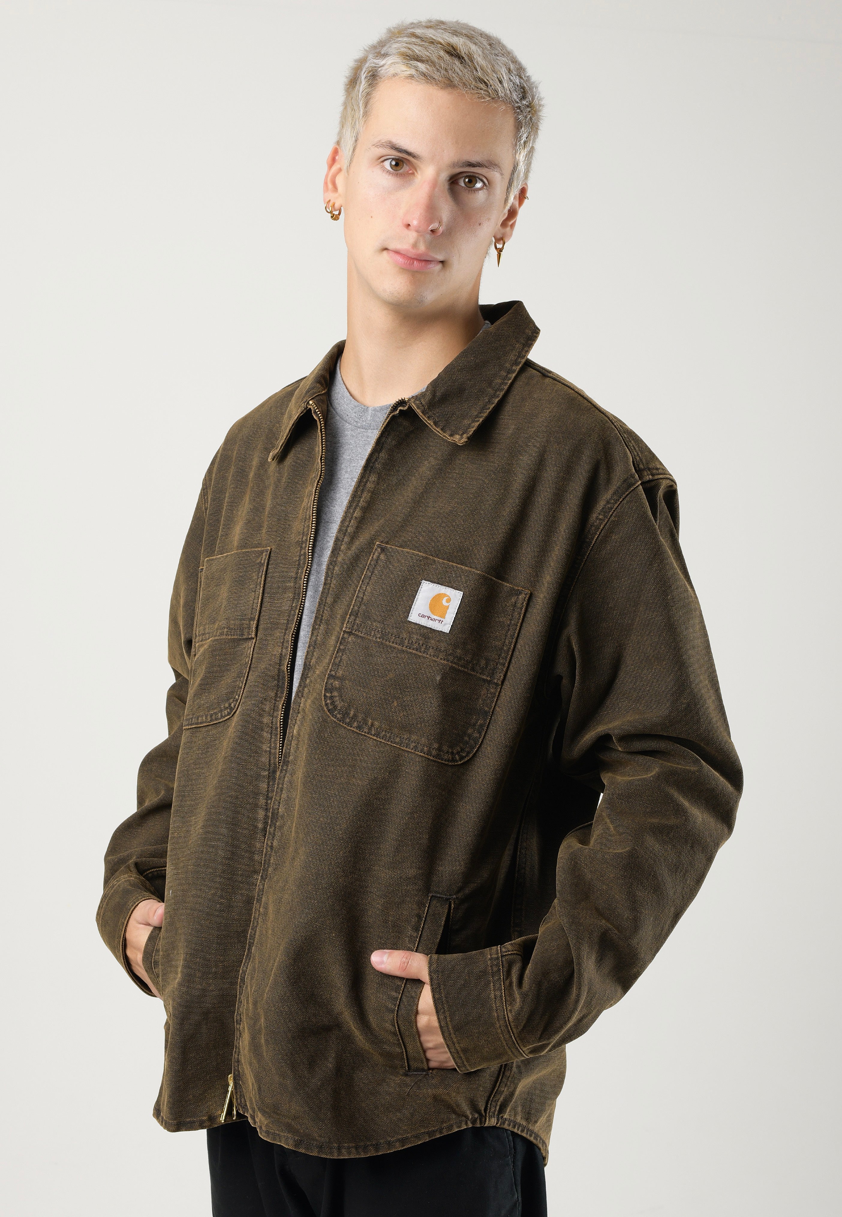 Carhartt WIP - Garen Stone Washed Black/Deep H Brown - Jacket | Men-Image