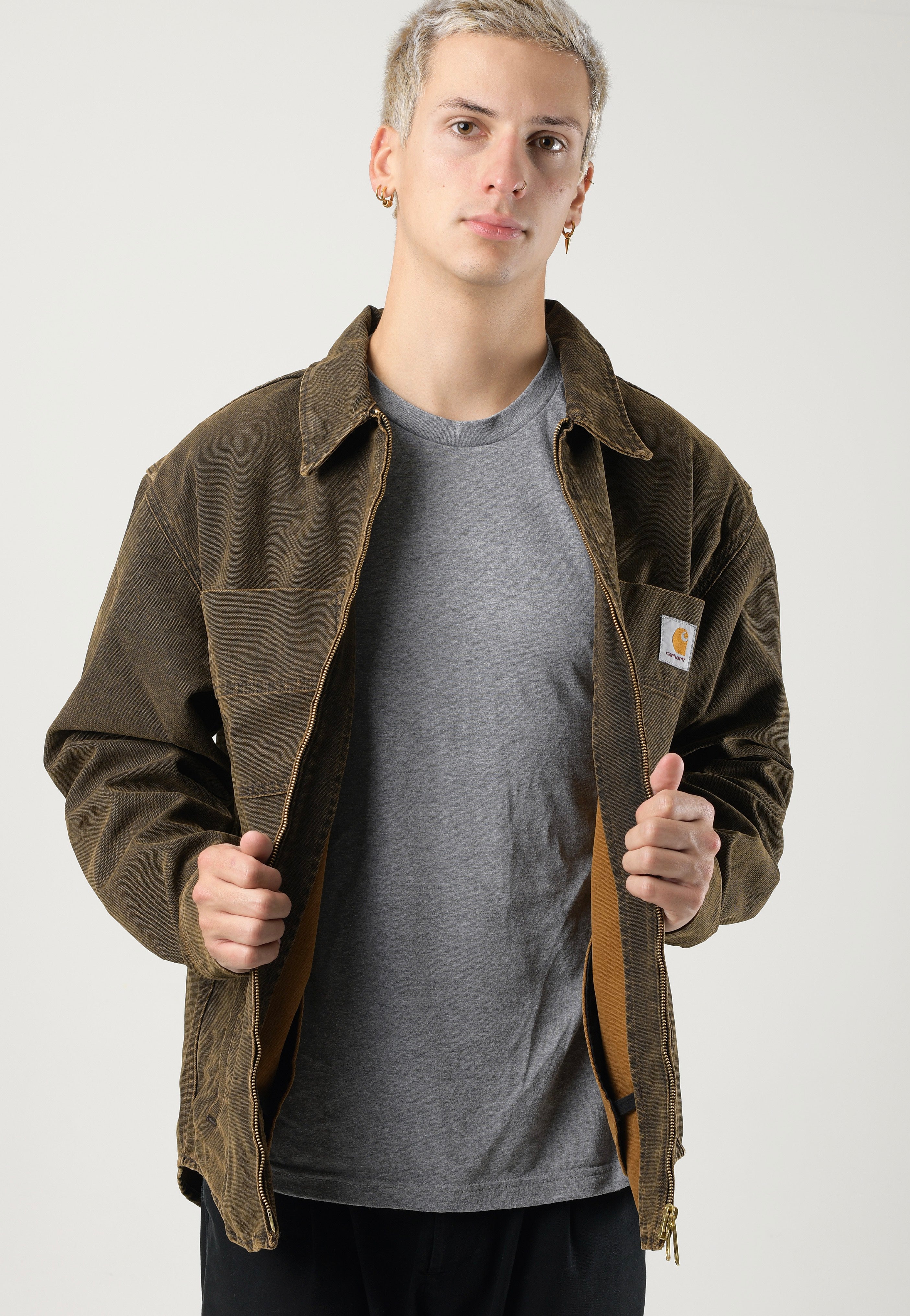 Carhartt WIP - Garen Stone Washed Black/Deep H Brown - Jacket | Men-Image