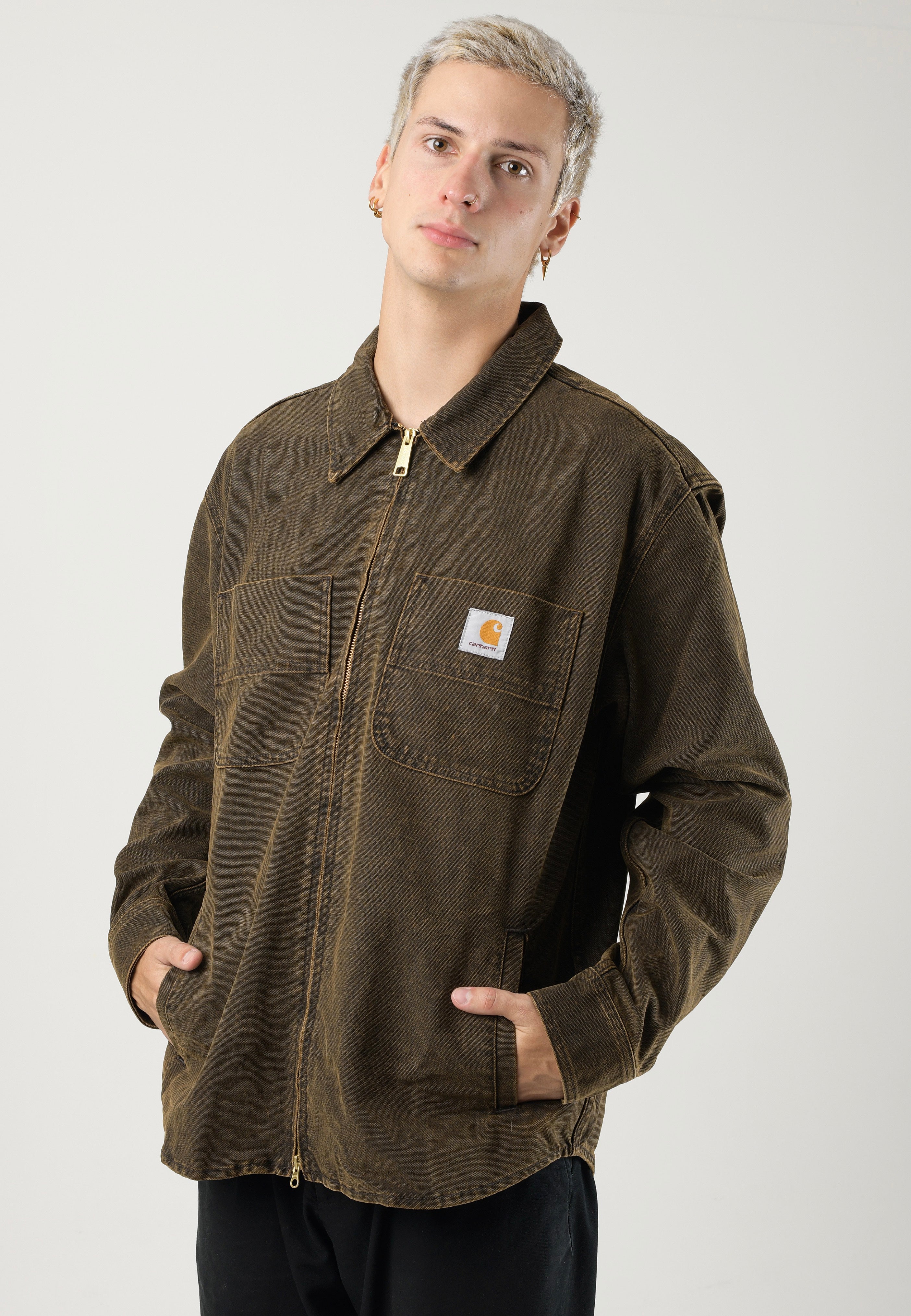 Carhartt WIP - Garen Stone Washed Black/Deep H Brown - Jacket | Men-Image