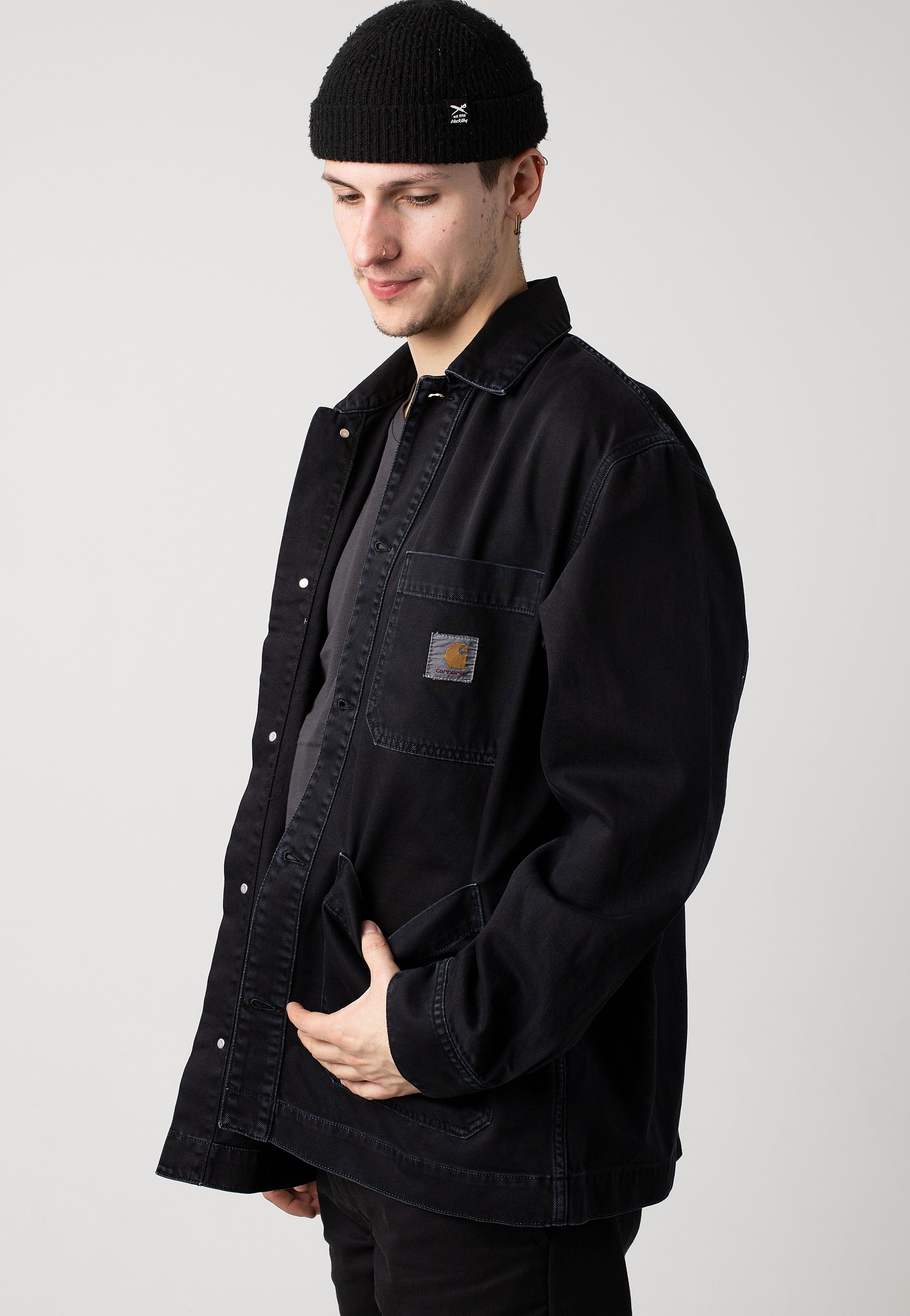 Carhartt WIP - Garrison Stone Dyed Black - Jacket | Men-Image