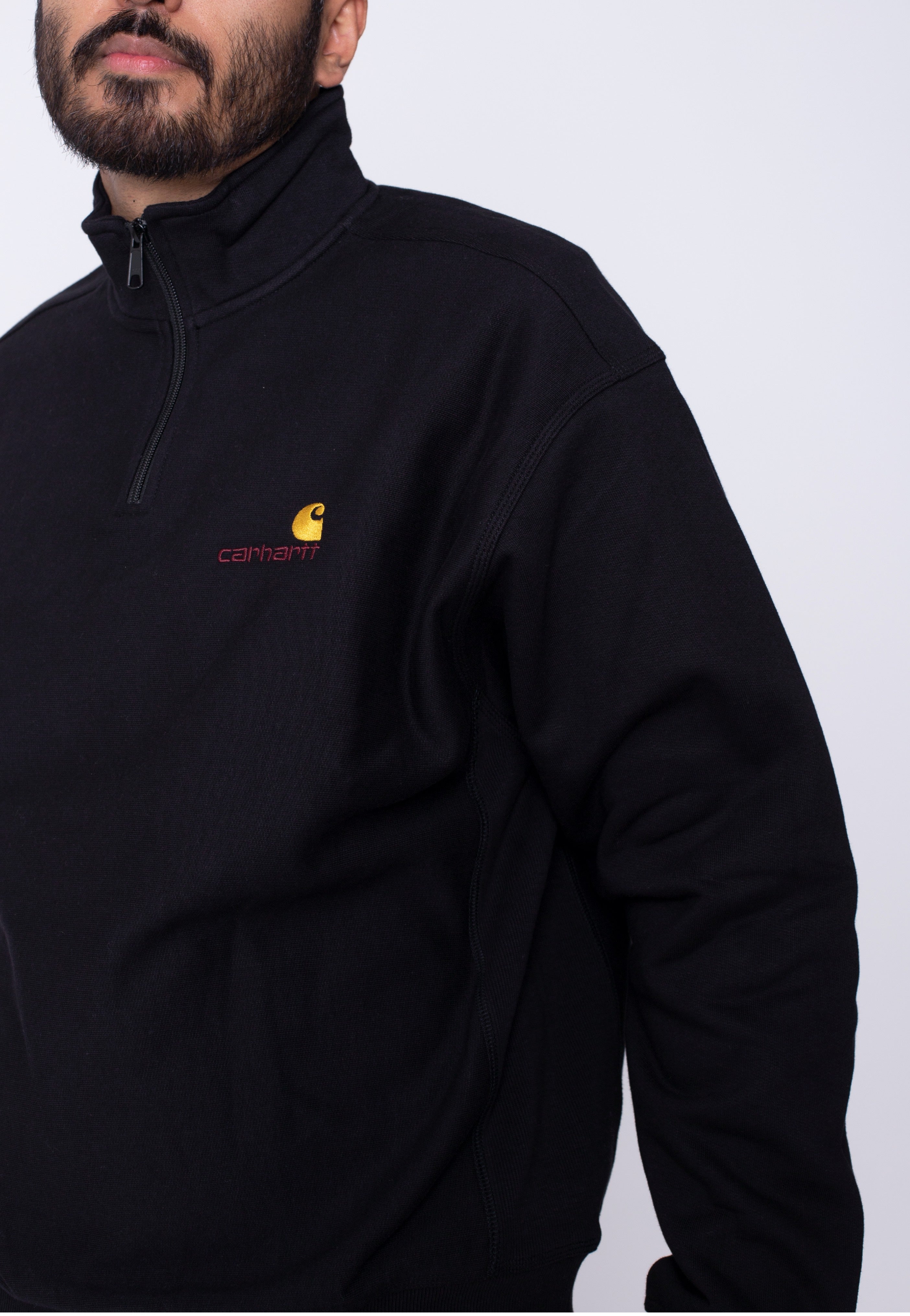 Carhartt WIP - Half Zip American Script Black - Pullover | Men-Image