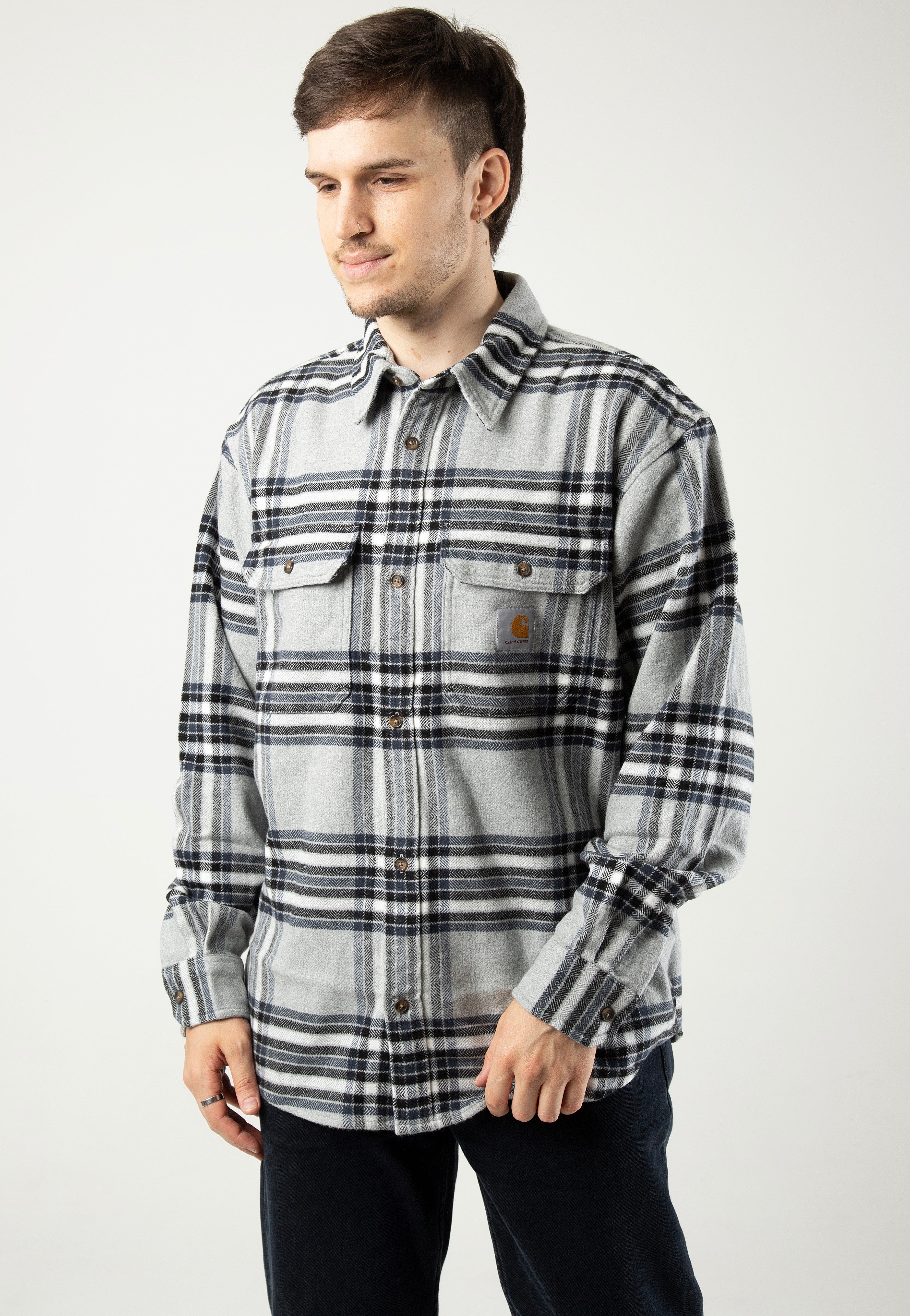 Carhartt WIP - Hawkins Hawkins Check/ Grey Heather/Blue - Shirt | Men-Image