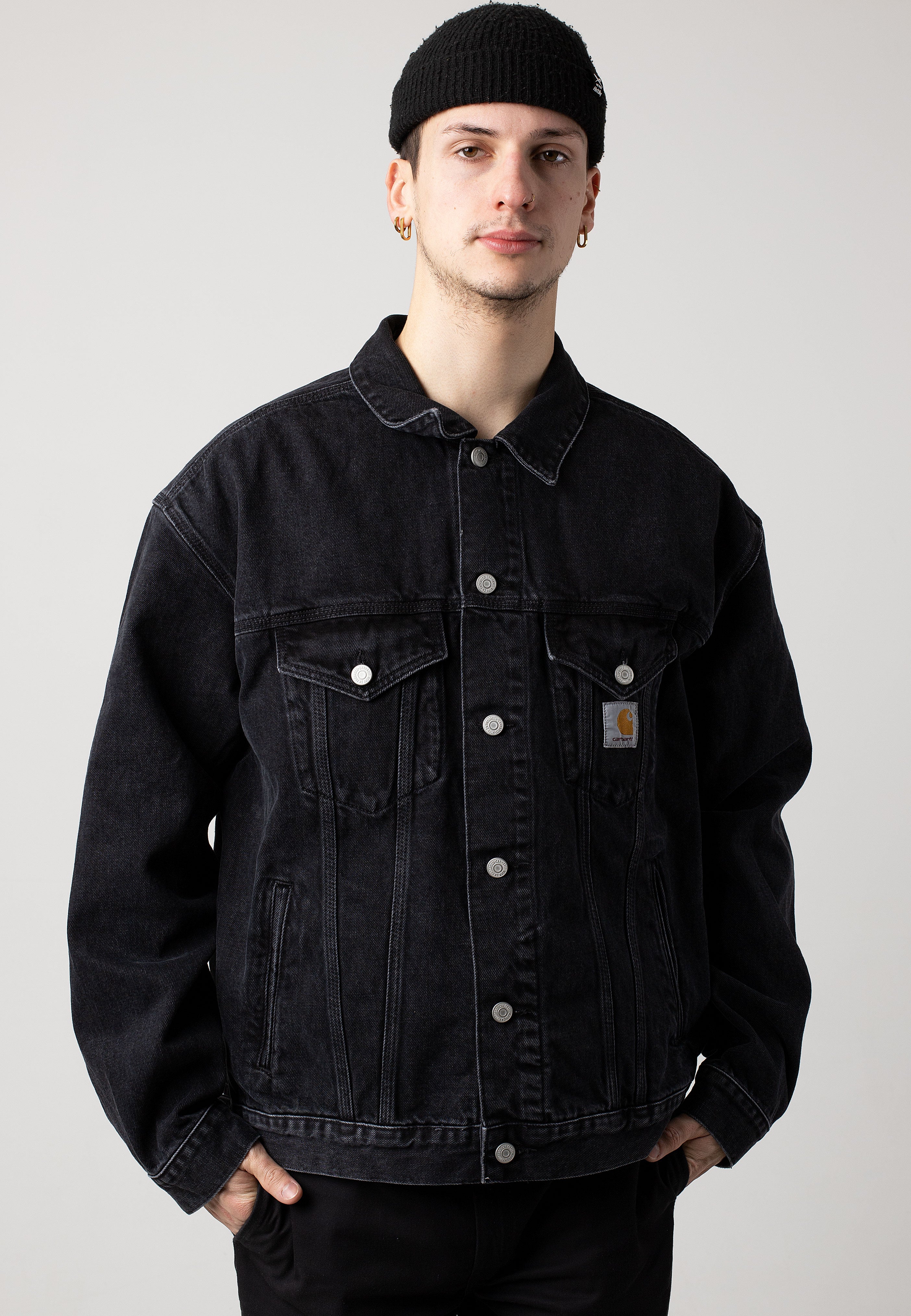 Carhartt WIP - Helston Stone Washed Black - Jeans Jacket | Men-Image