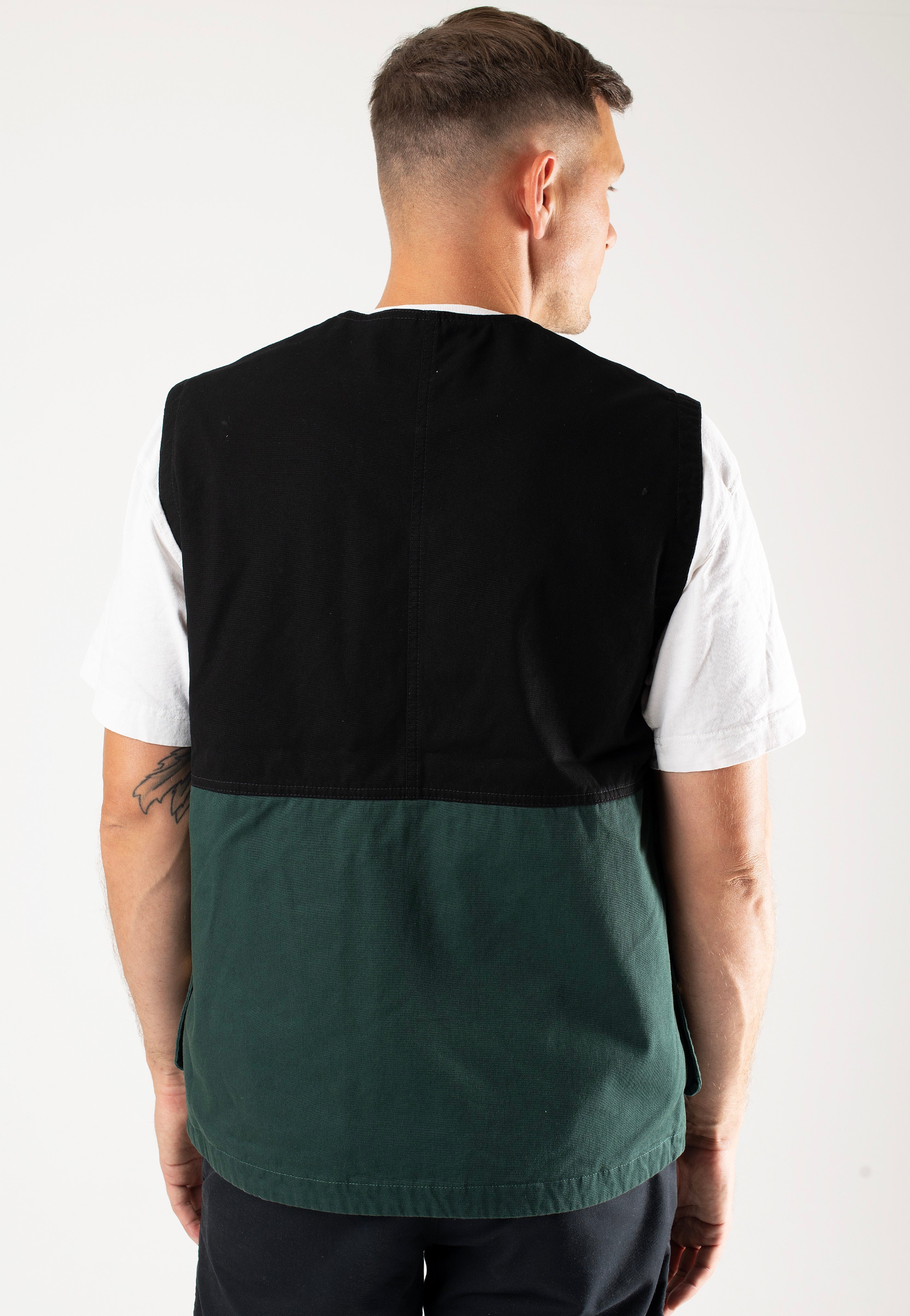 Carhartt WIP - Heston Heavy Stone Wash Black/Discovery Green - Vest | Men-Image