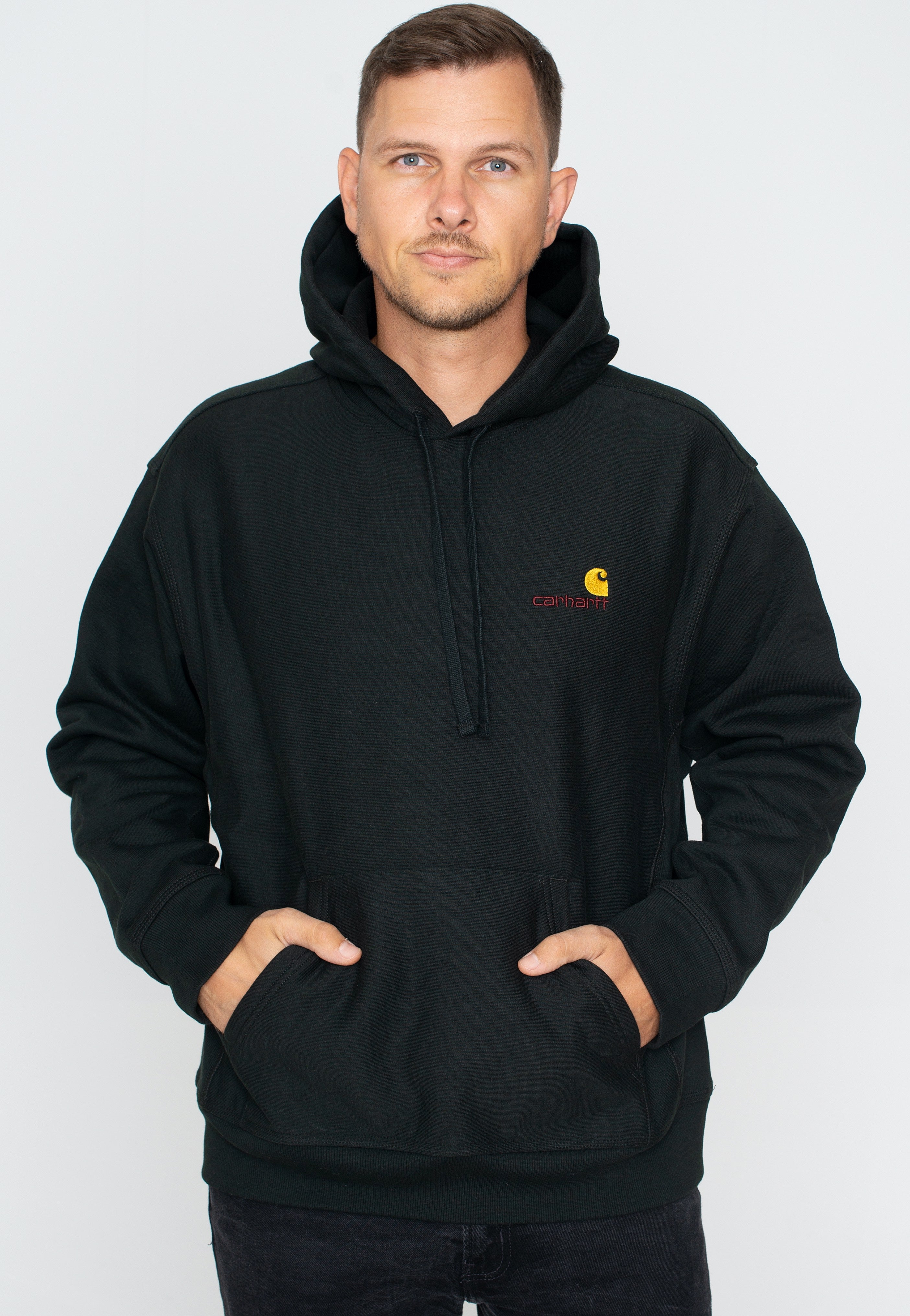 Carhartt WIP - Hooded American Script Dark Cedar - Hoodie | Men-Image