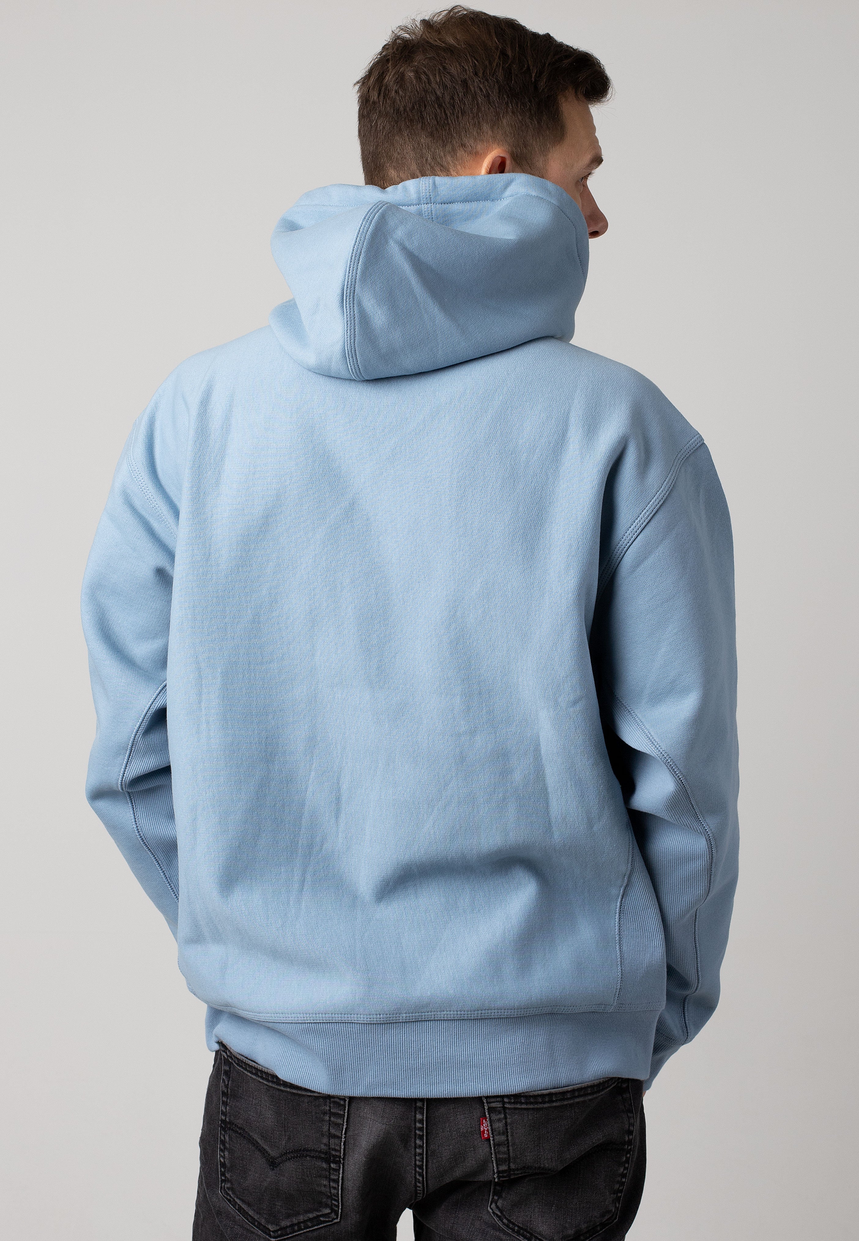 Carhartt WIP - Hooded American Script Frosted Blue - Hoodie | Men-Image