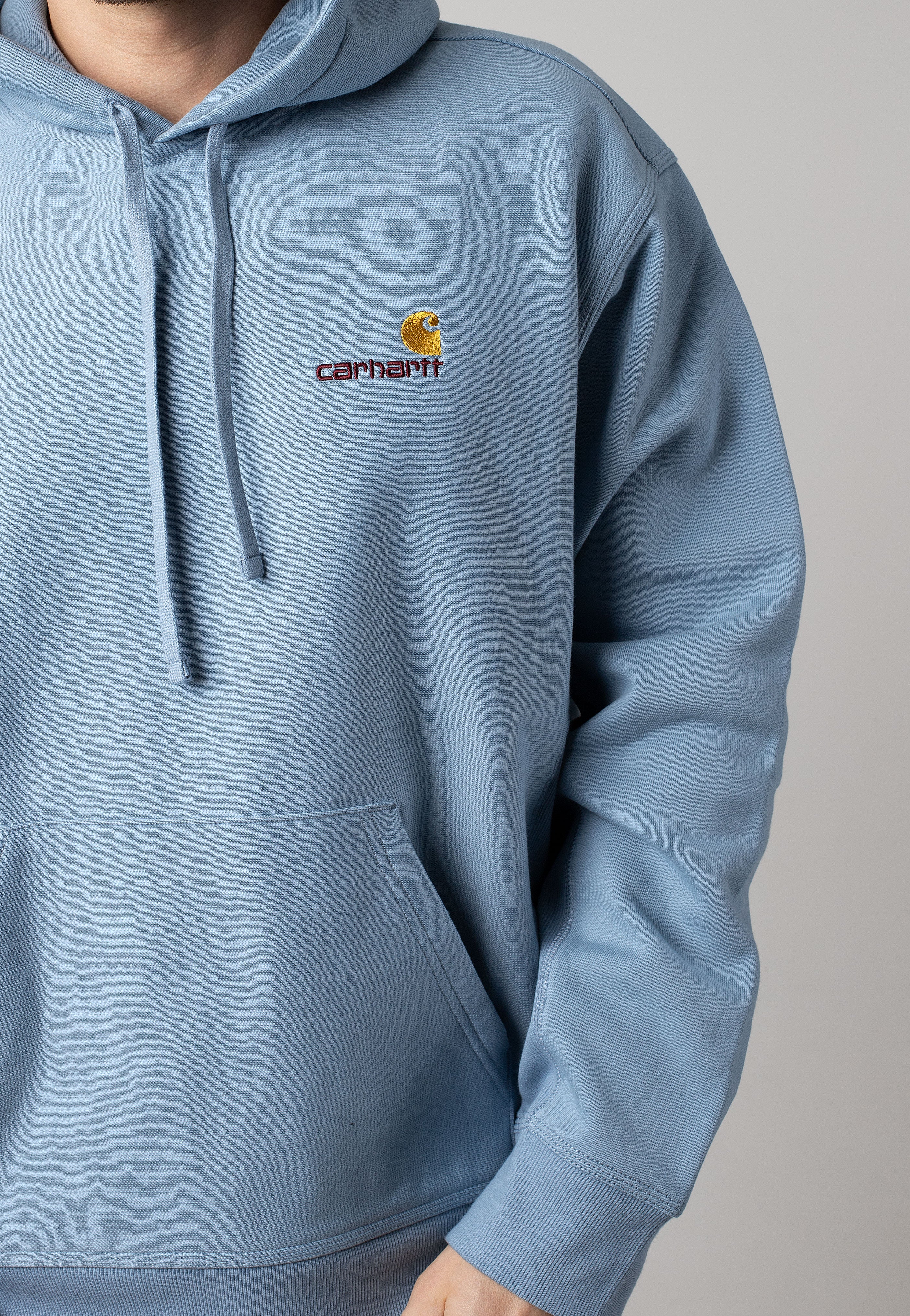 Carhartt WIP - Hooded American Script Frosted Blue - Hoodie | Men-Image