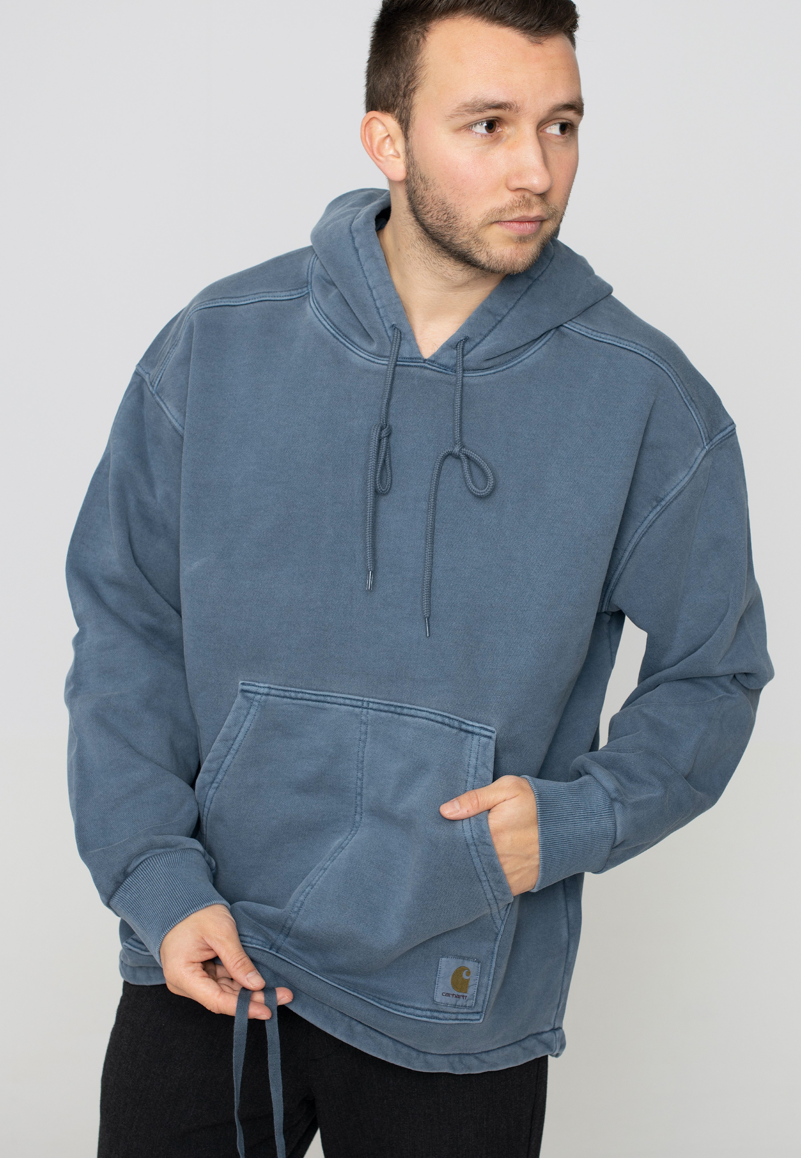 Carhartt WIP - Hooded Arling Garment Dyed Storm Blue - Hoodie | Men-Image