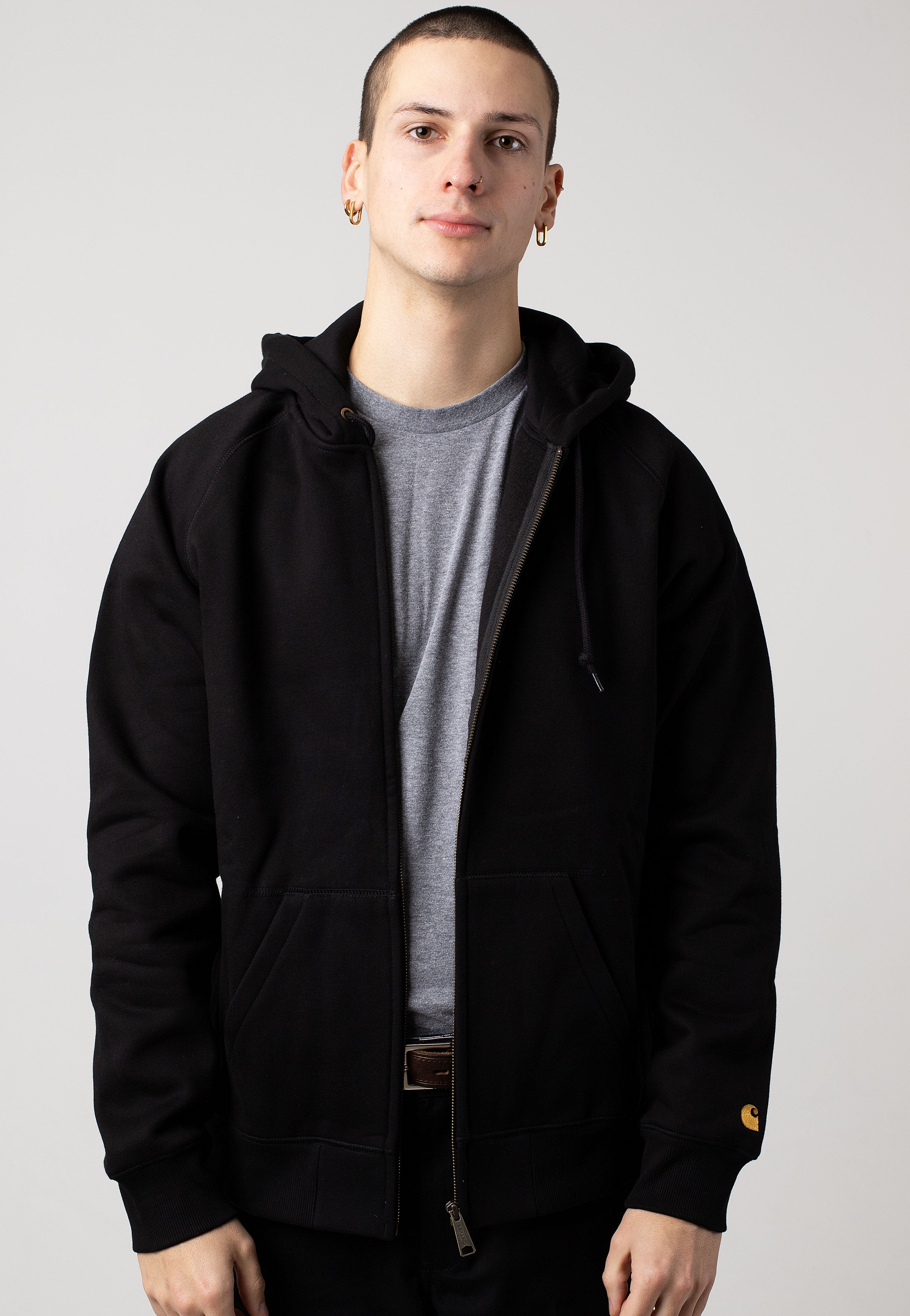 Carhartt WIP - Hooded Chase Black/Gold - Jacket | Men-Image