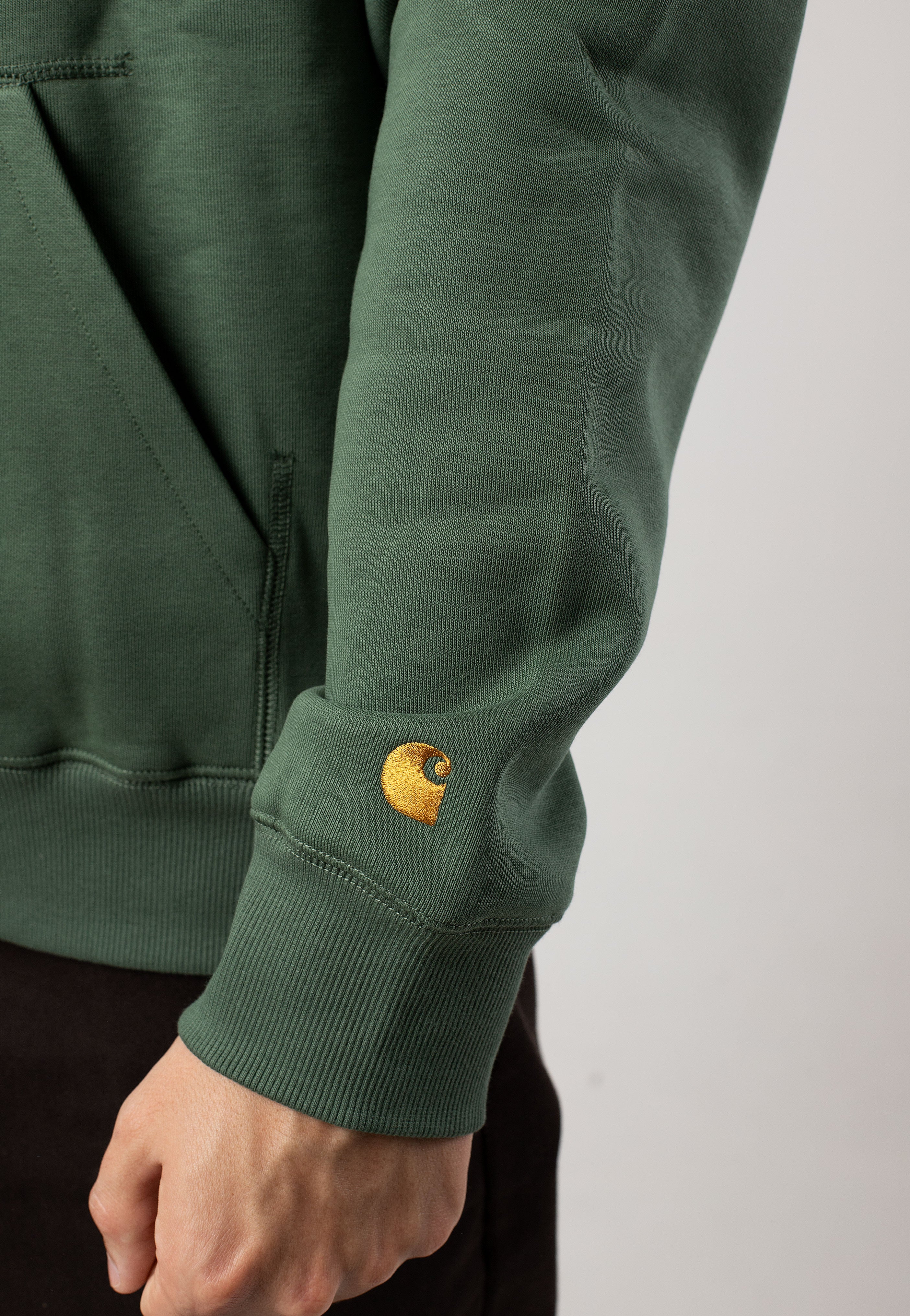 Carhartt WIP - Hooded Chase Duck Green/Gold - Hoodie | Men-Image