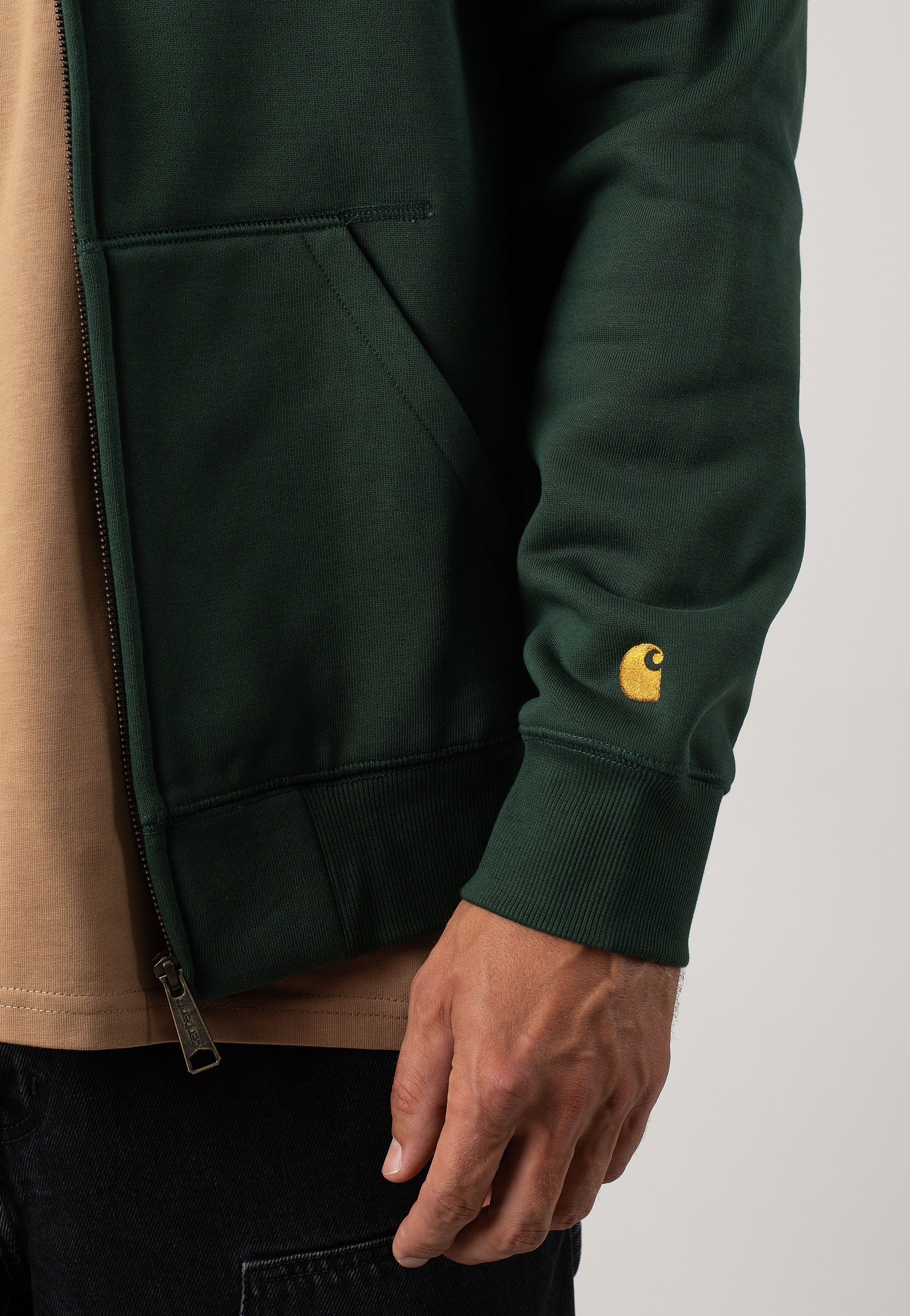 Carhartt WIP - Hooded Chase Sycamore Tree/Gold - Zipper | Men-Image