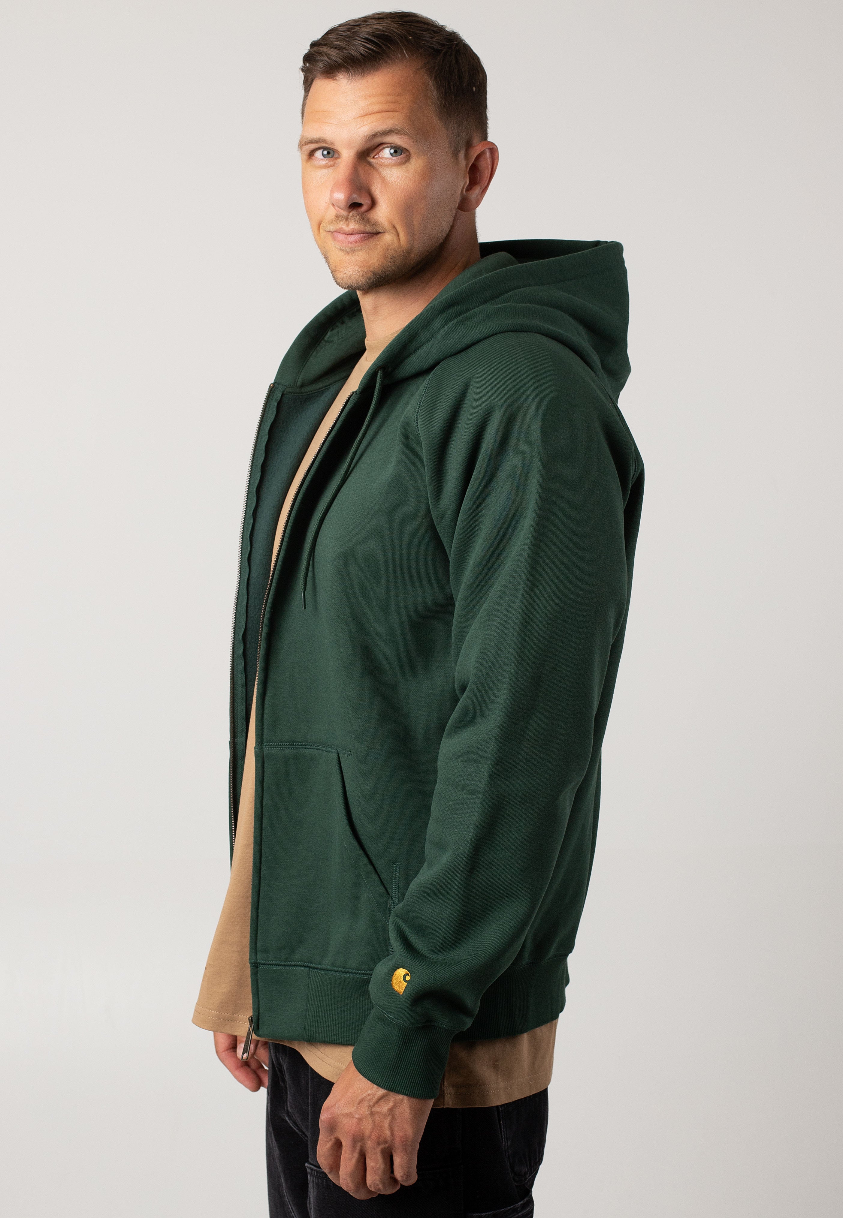 Carhartt WIP - Hooded Chase Sycamore Tree/Gold - Zipper | Men-Image