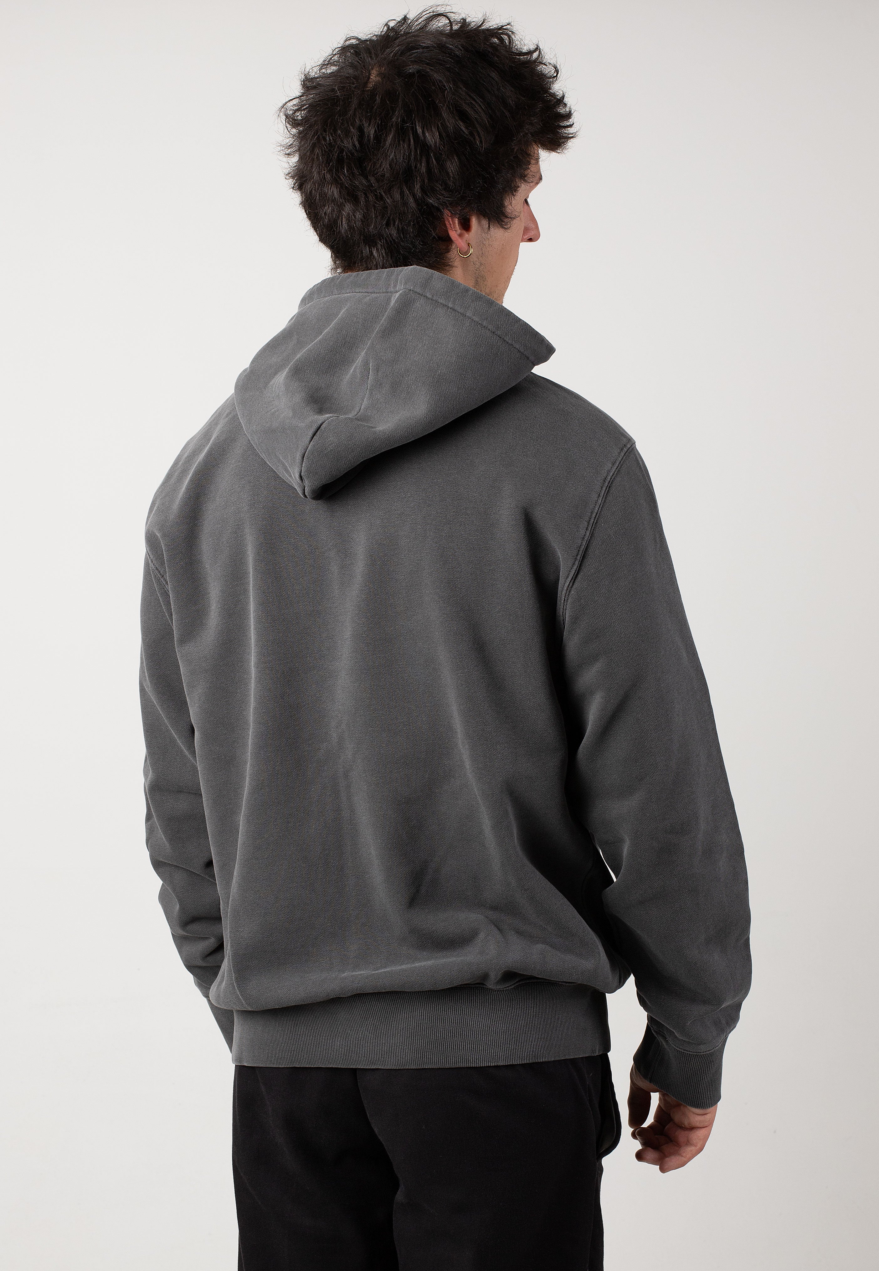 Carhartt WIP - Hooded Duster Script Garment Dyed Black - Zipper | Men-Image