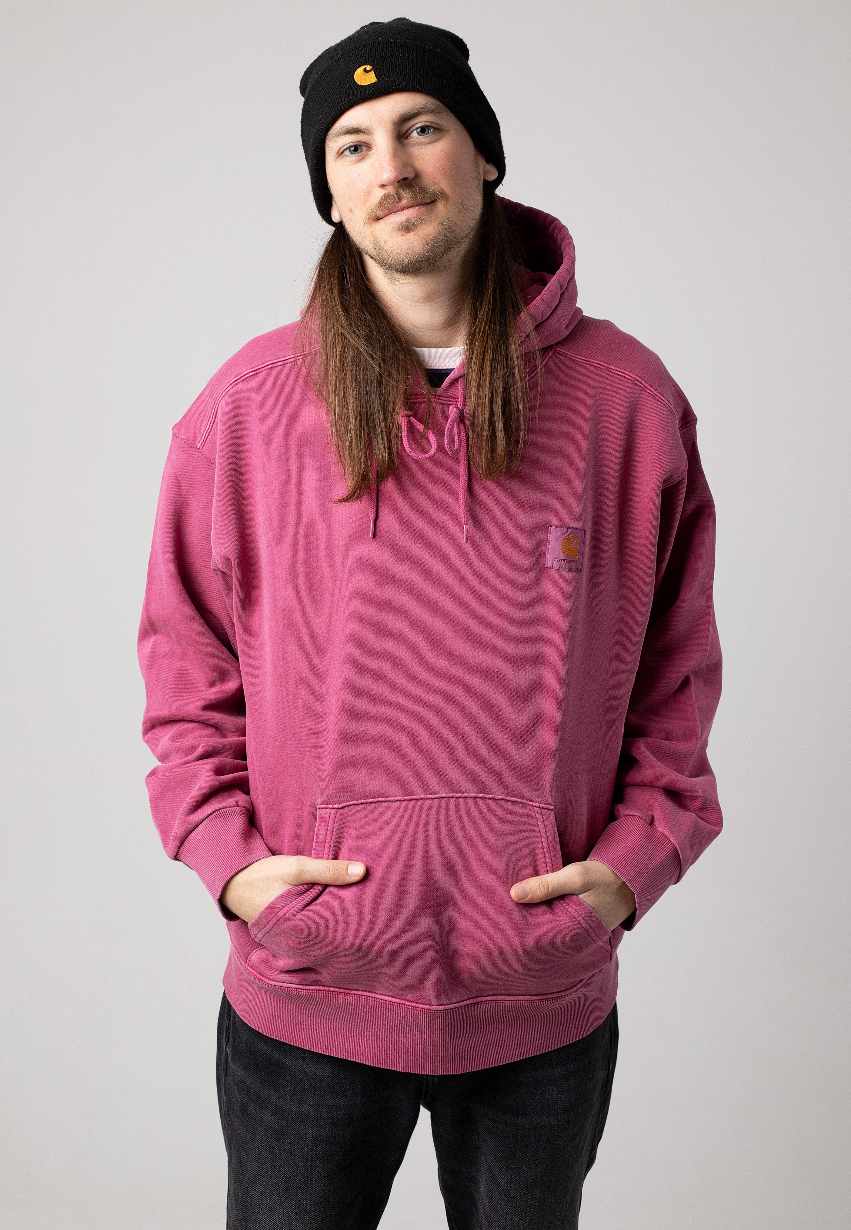 Carhartt WIP - Hooded Nelson Garment Dyed Magenta - Hoodie | Men-Image