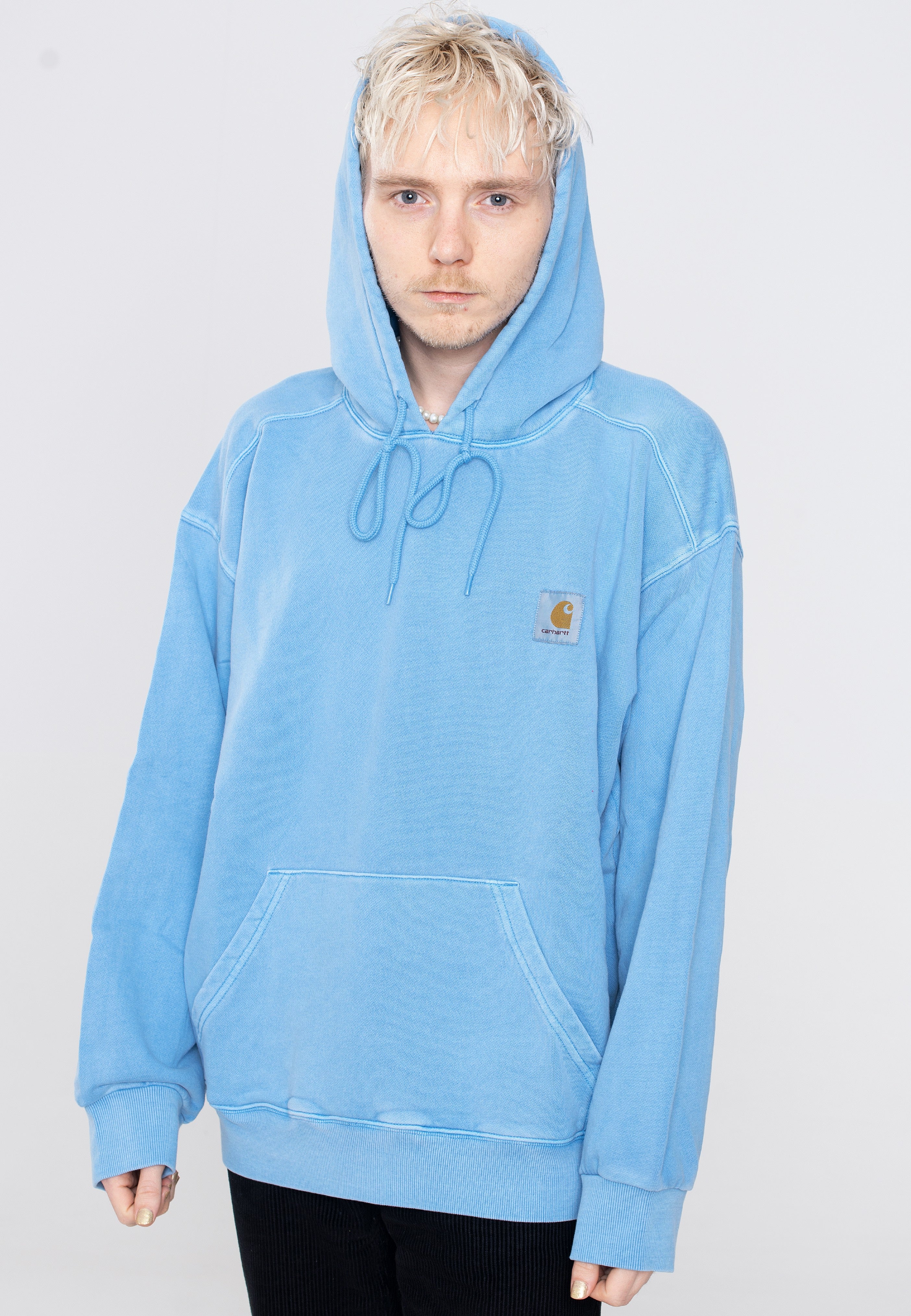 Carhartt WIP - Hooded Nelson Garment Dyed Piscine - Hoodie | Men-Image