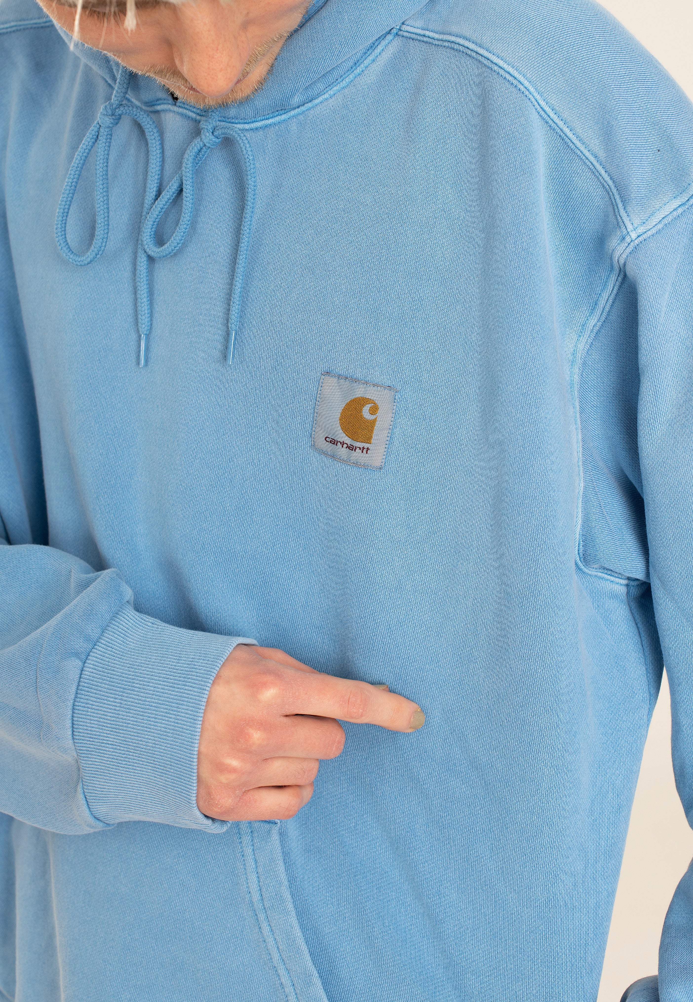 Carhartt WIP - Hooded Nelson Garment Dyed Piscine - Hoodie | Men-Image