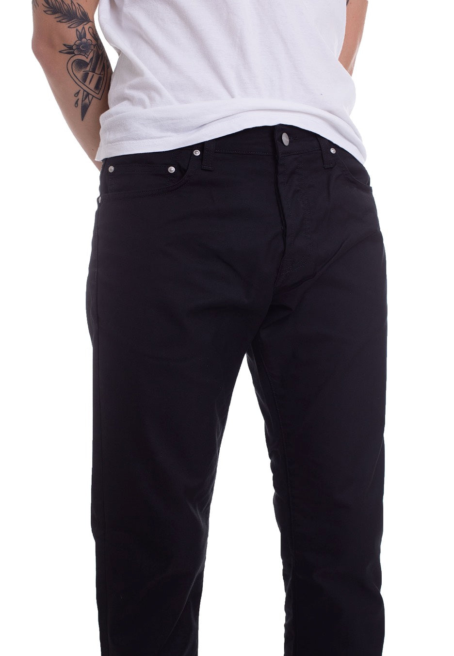 Carhartt WIP - Klondike Lamar Black Rinsed - Pants | Men-Image