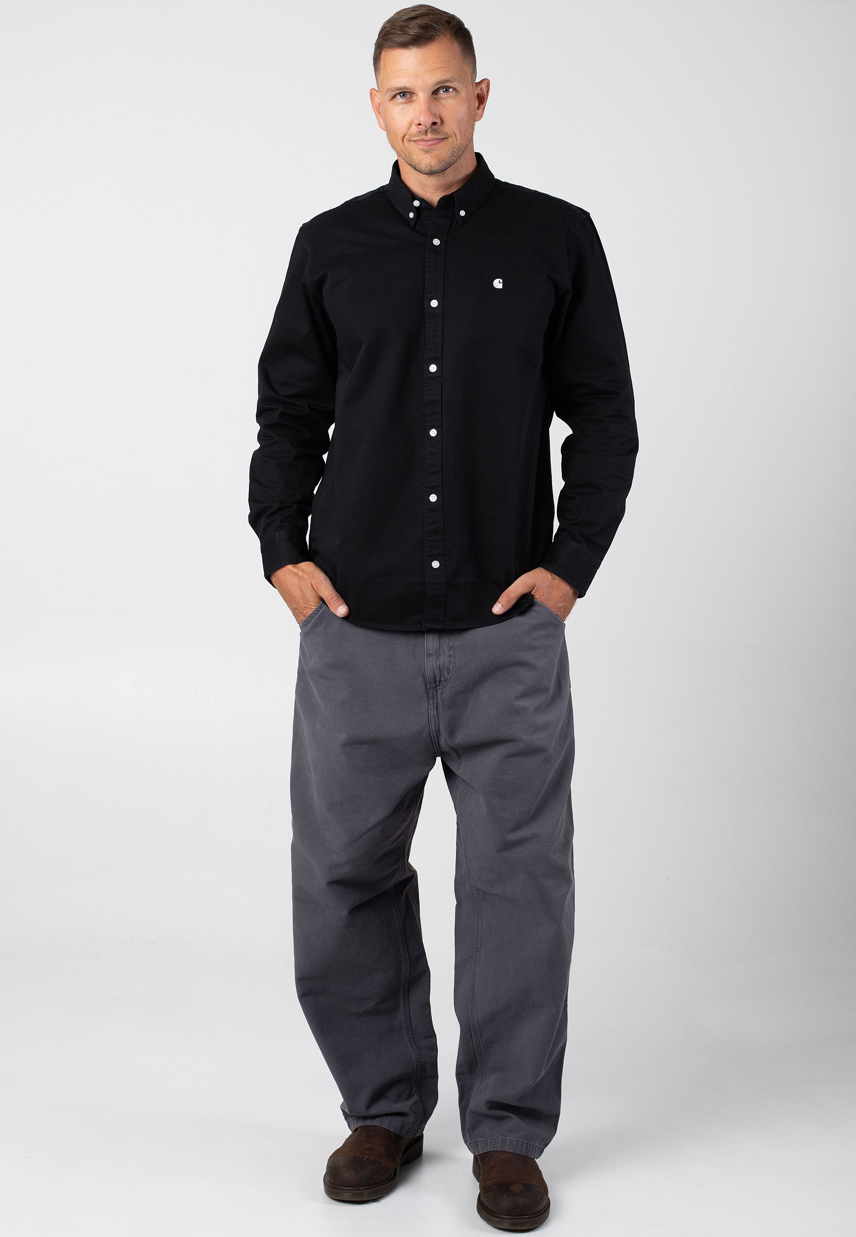 Carhartt WIP - Og Single Knee Stone Dyed Graphite - Pants | Men-Image