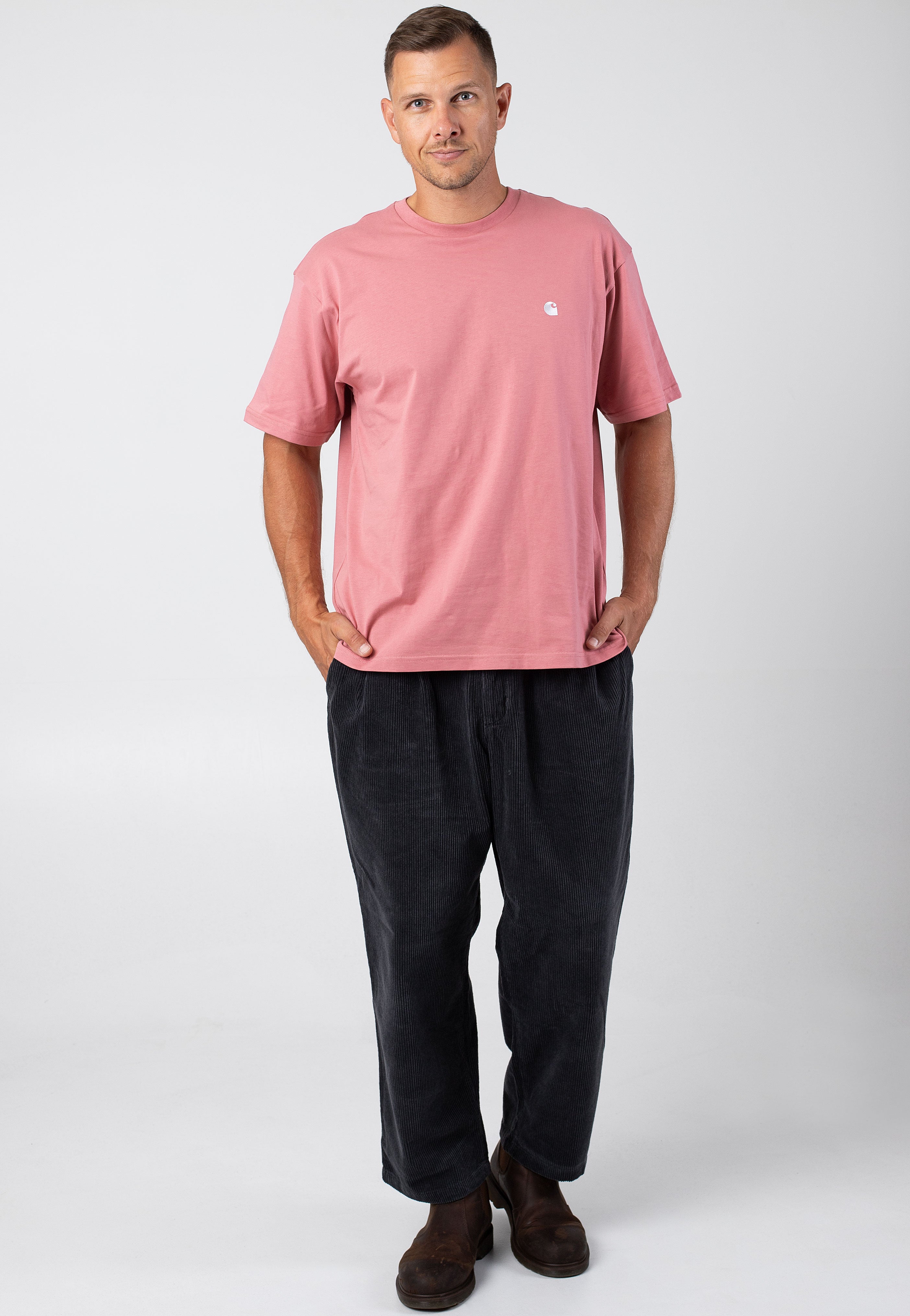 Carhartt WIP - Madison Dusty Rose / White - T-Shirt | Men-Image