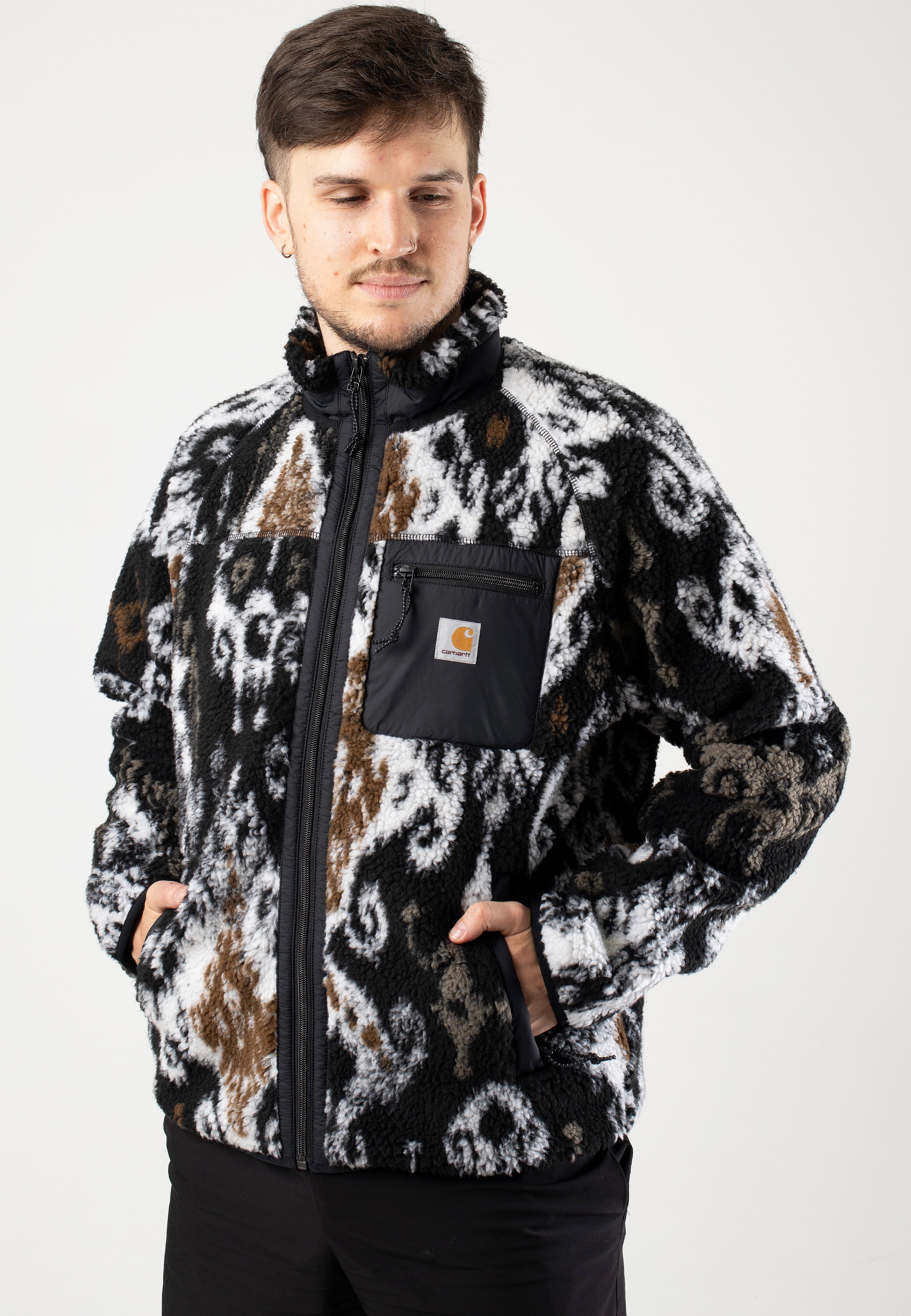 Carhartt WIP - Prentis Liner Baru Jacquard/ Black/Black - Jacket | Men-Image