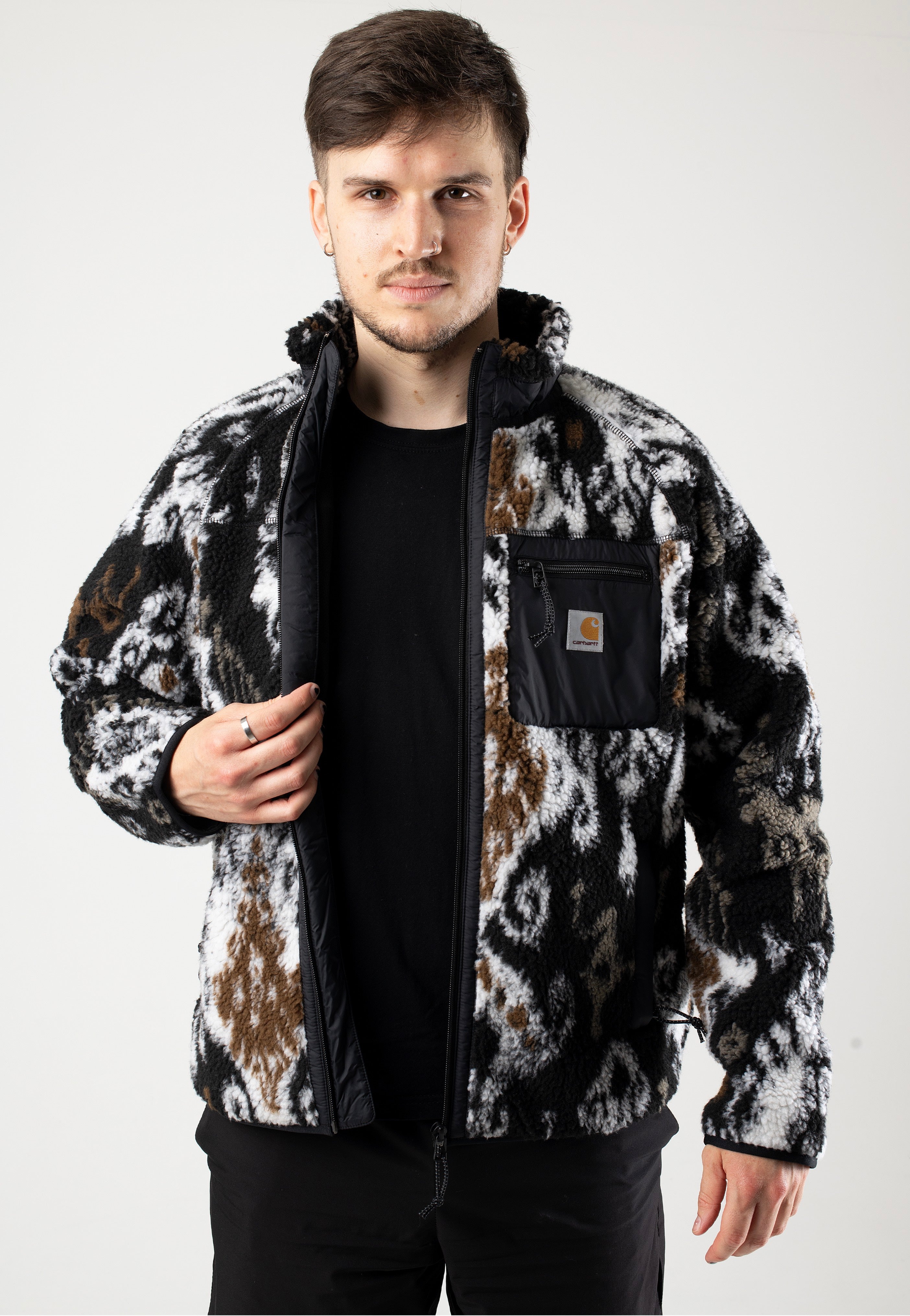 Carhartt WIP - Prentis Liner Baru Jacquard/ Black/Black - Jacket | Men-Image