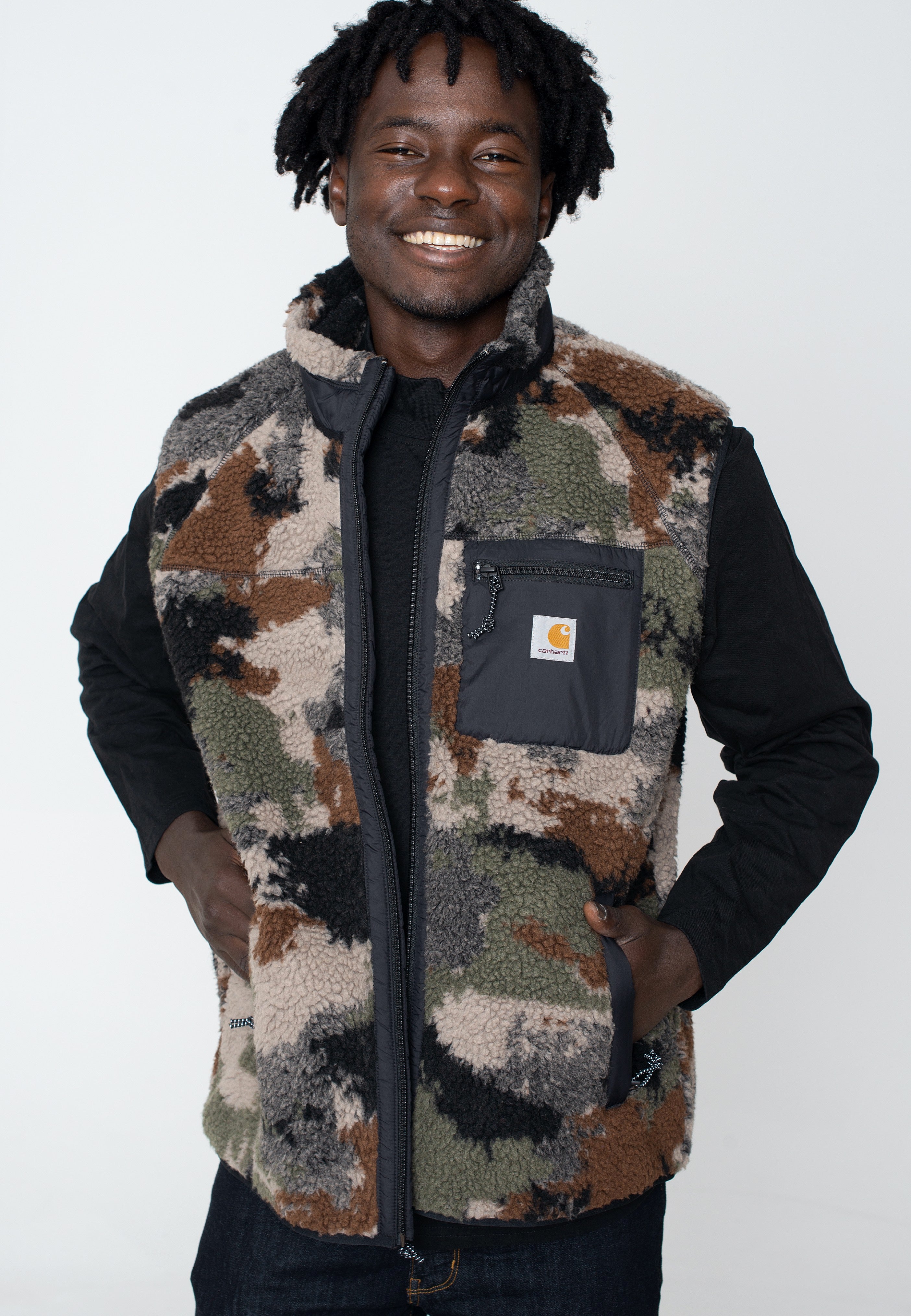 Carhartt WIP - Prentis Liner Trail Jacquard Woodland/Black - Vest | Men-Image