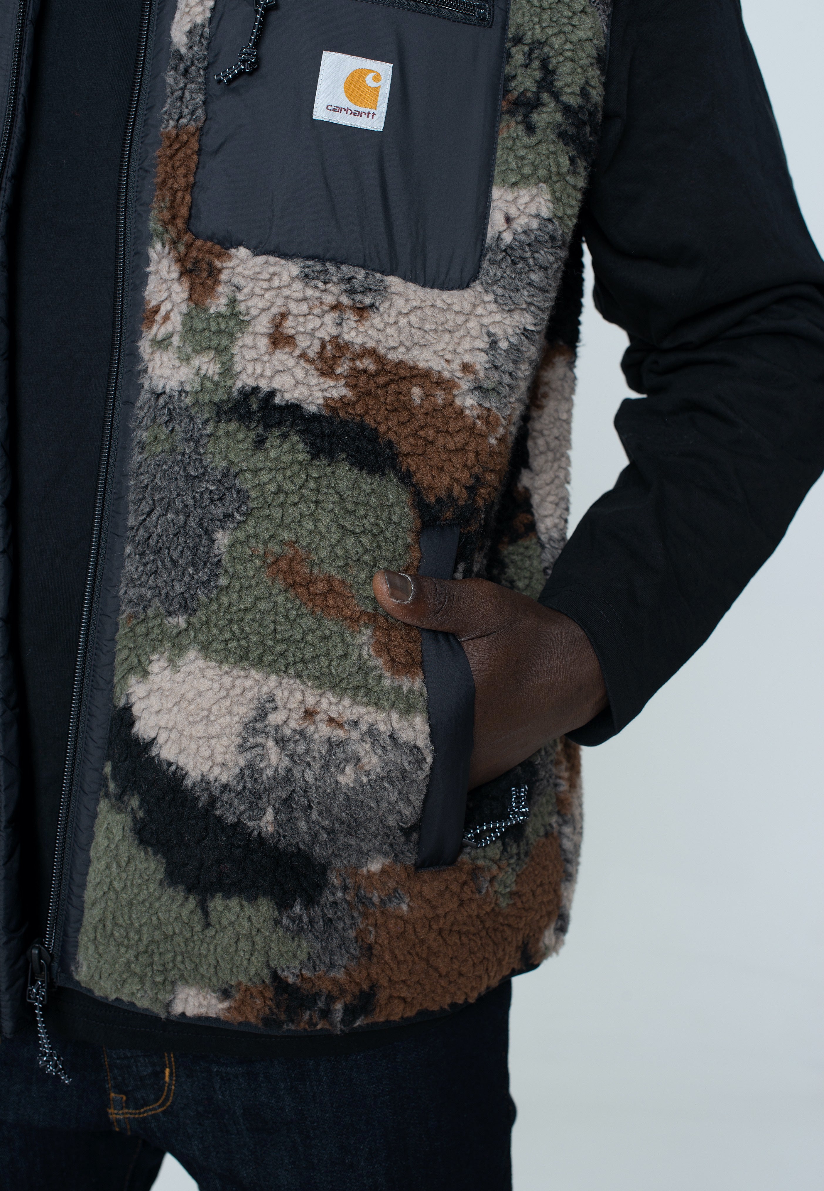 Carhartt WIP - Prentis Liner Trail Jacquard Woodland/Black - Vest | Men-Image