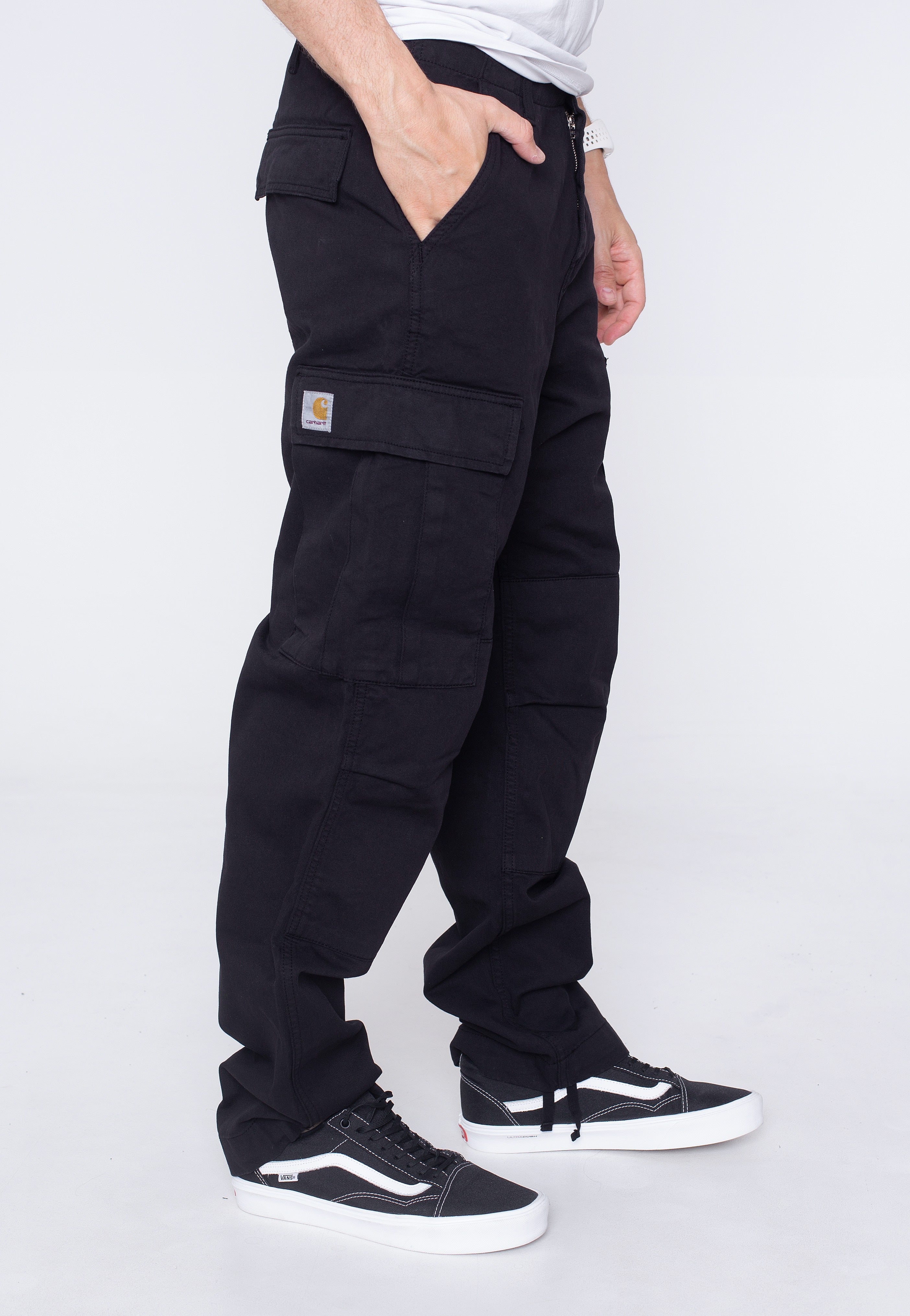 Carhartt WIP - Regular Cargo Garment Dyed Black - Pants | Men-Image