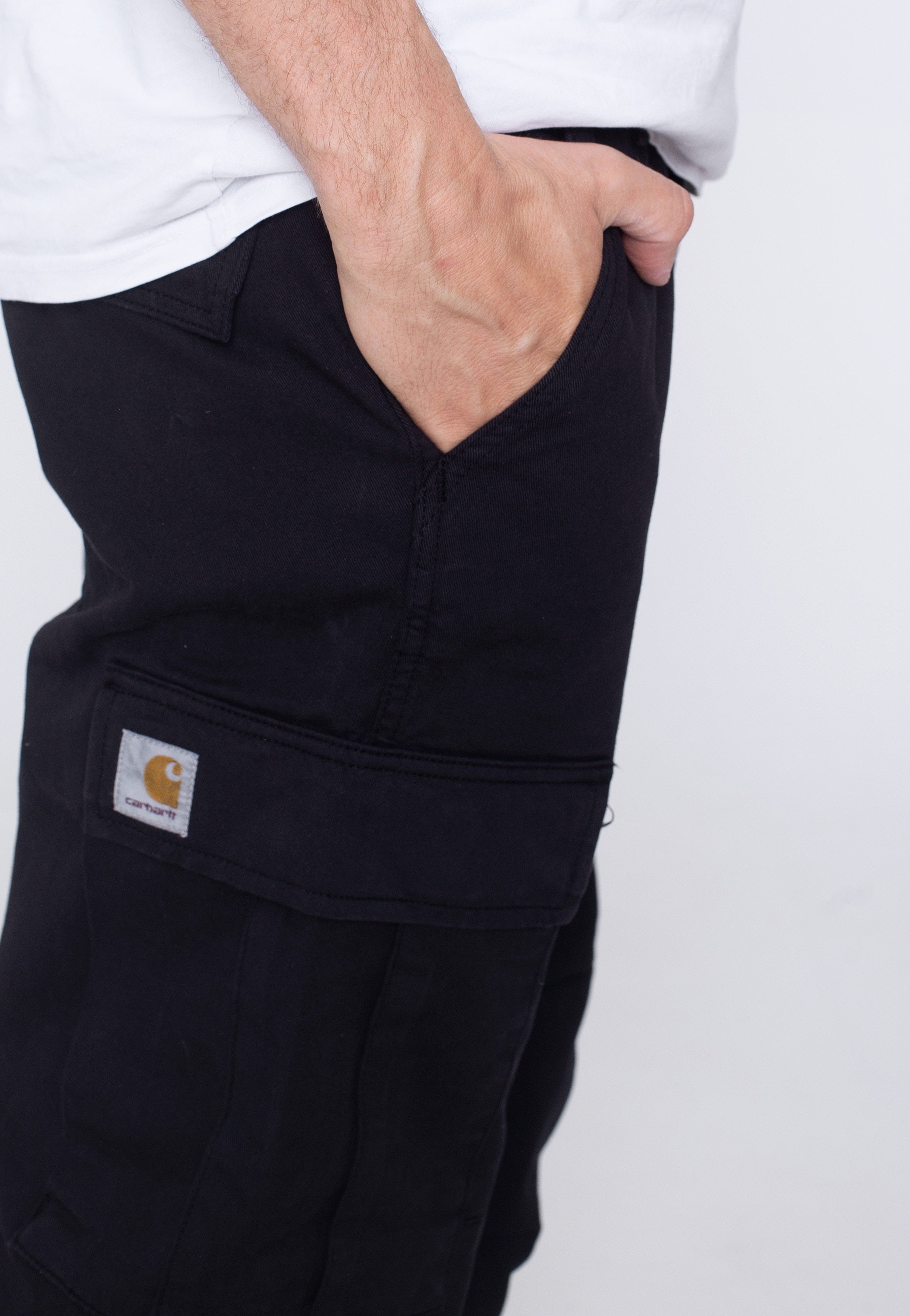 Carhartt WIP - Regular Cargo Garment Dyed Black - Pants | Men-Image