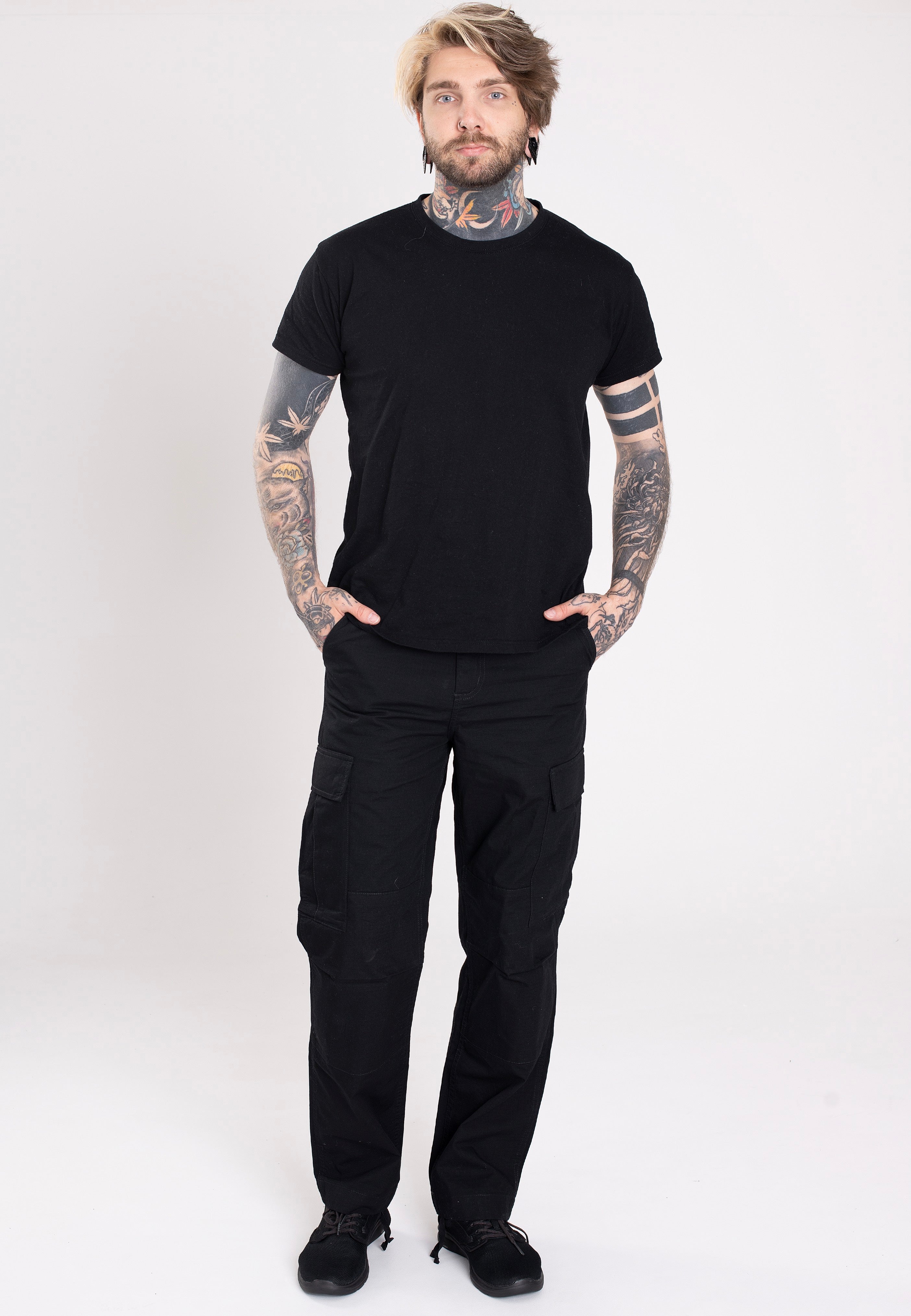 Carhartt WIP - Regular Cargo Rinsed Black - Pants | Men-Image