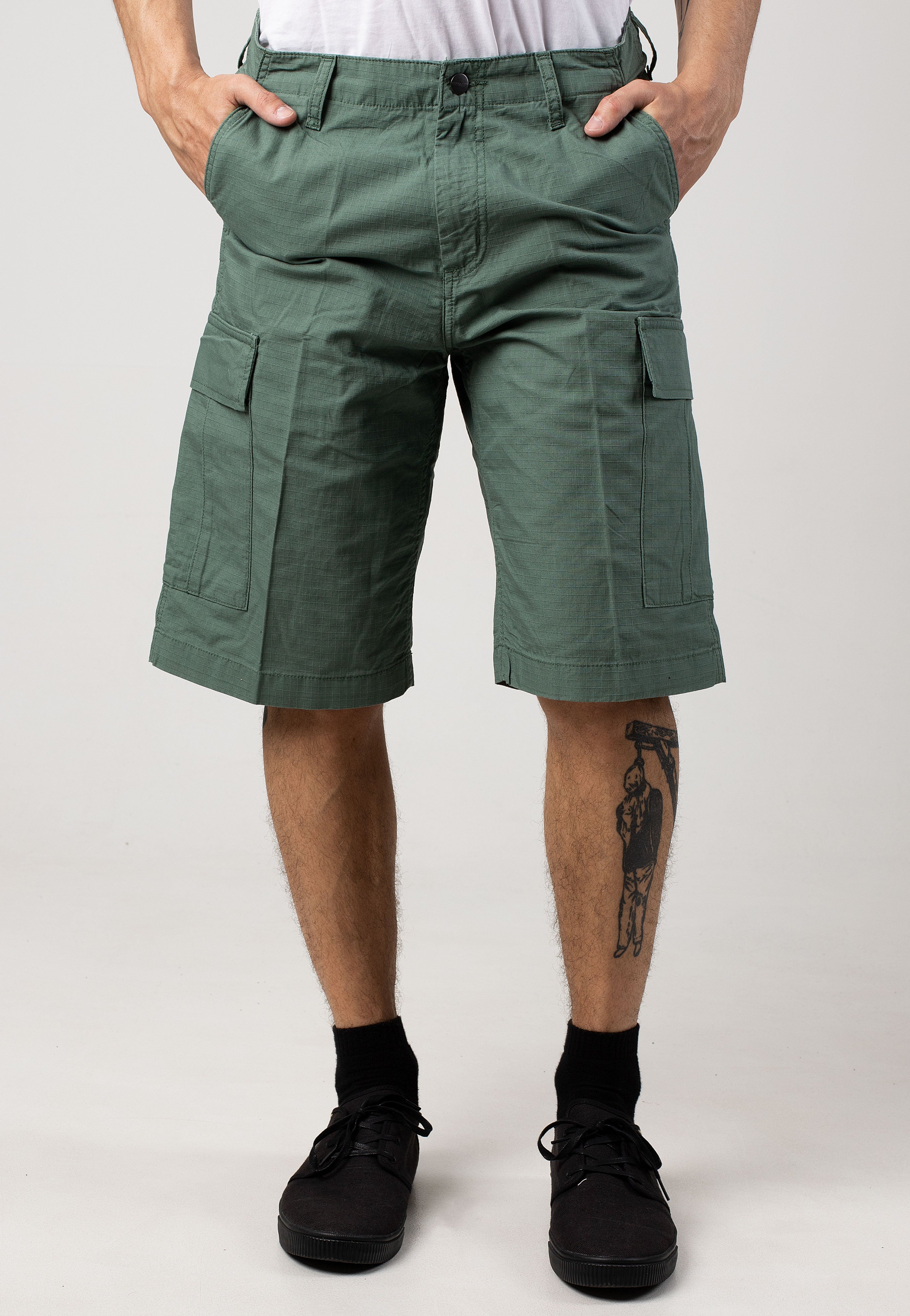 Carhartt WIP - Regular Cargo Rinsed Duck Green - Shorts | Men-Image