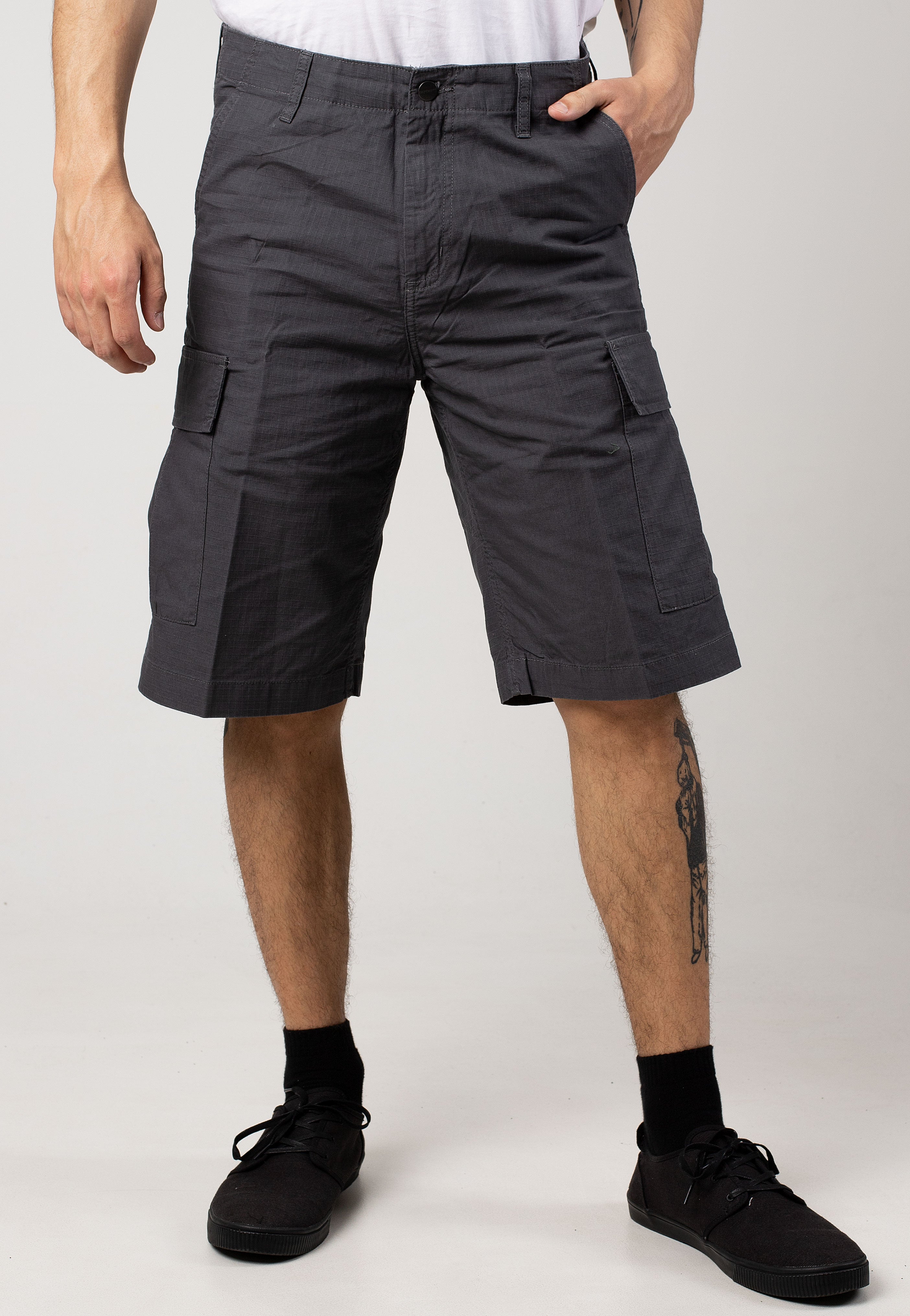 Carhartt WIP - Regular Cargo Rinsed Graphite - Shorts | Men-Image