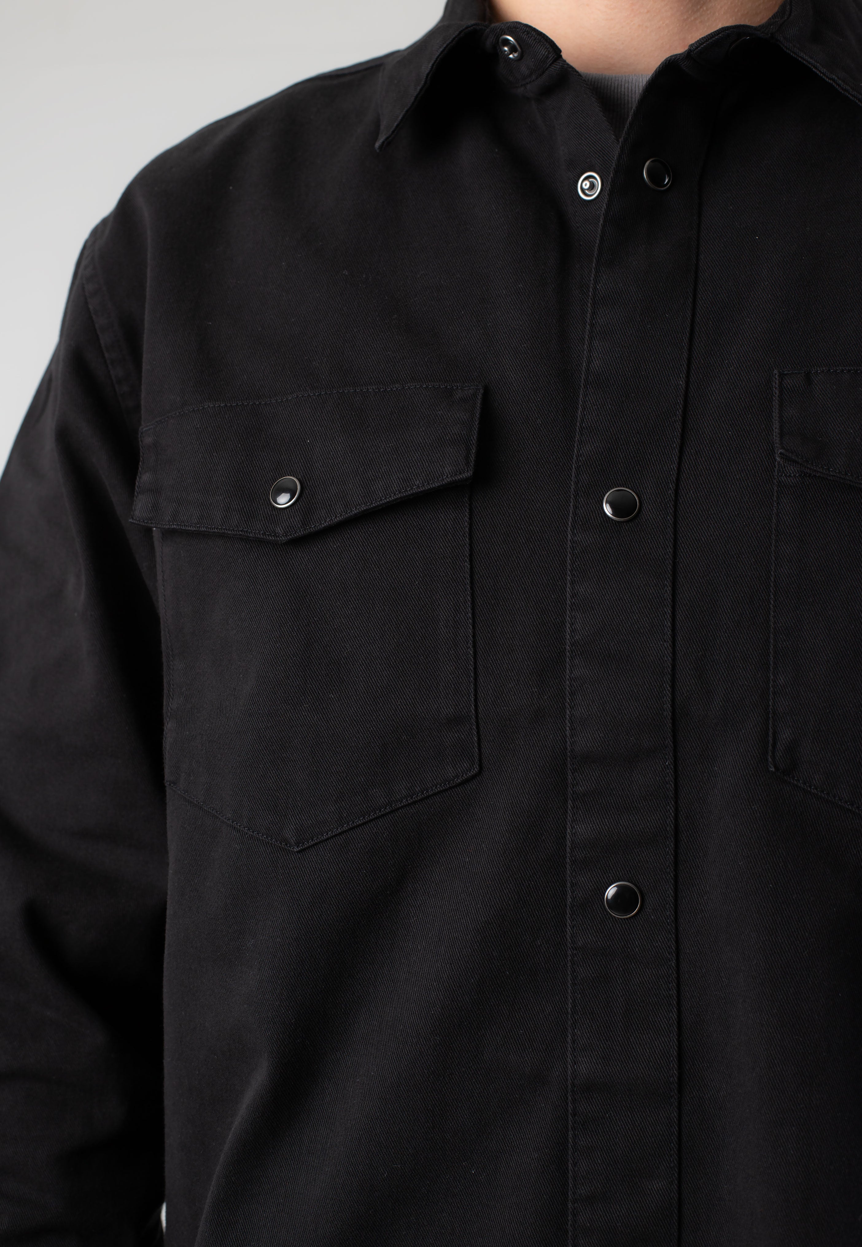 Carhartt WIP - Santa Fe Garment Dyed Black - Shirt | Men-Image