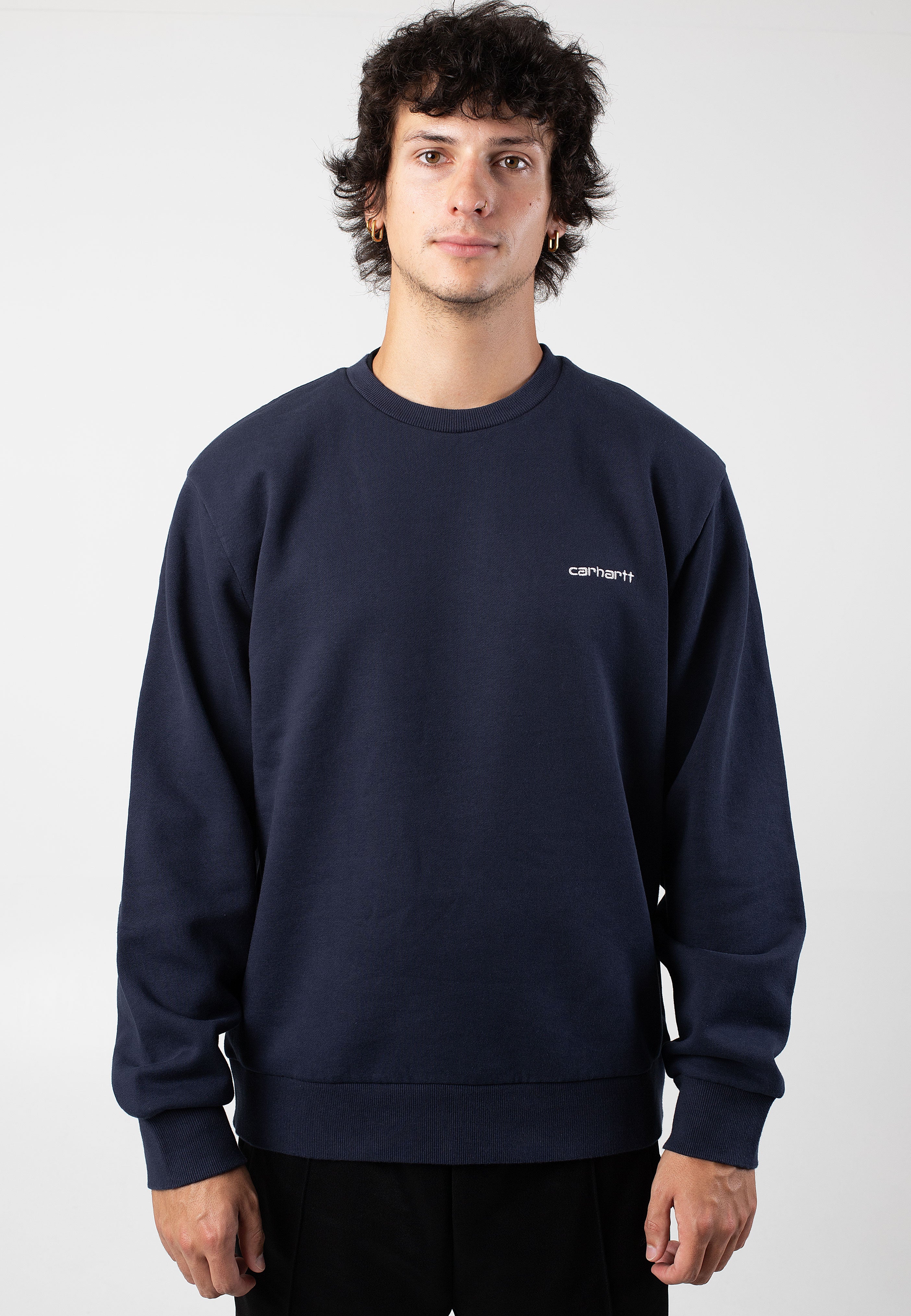 Carhartt WIP - Script Embroidery Air Force Blue / White - Sweater | Men-Image