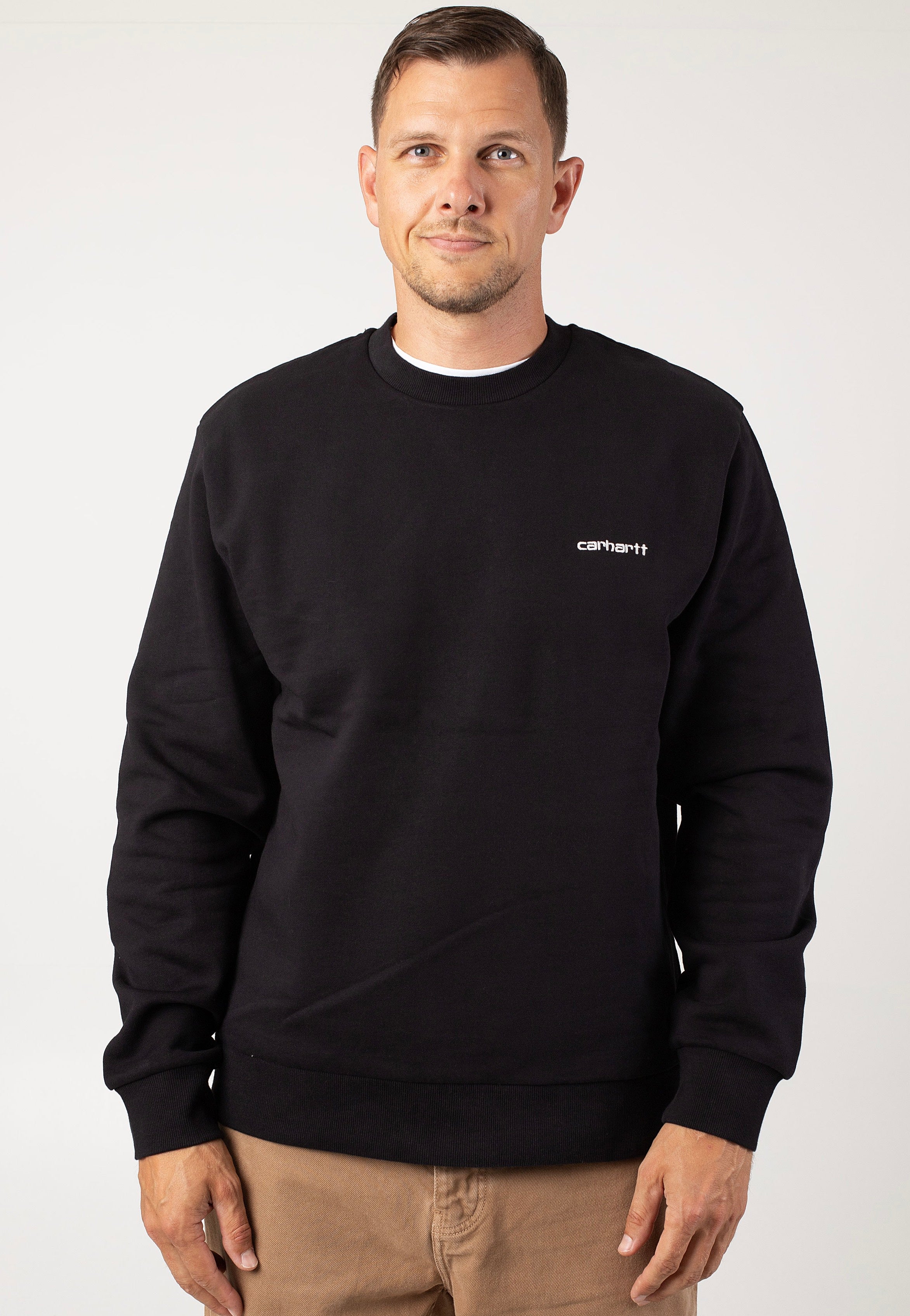 Carhartt WIP - Script Embroidery Black / White - Sweater | Men-Image