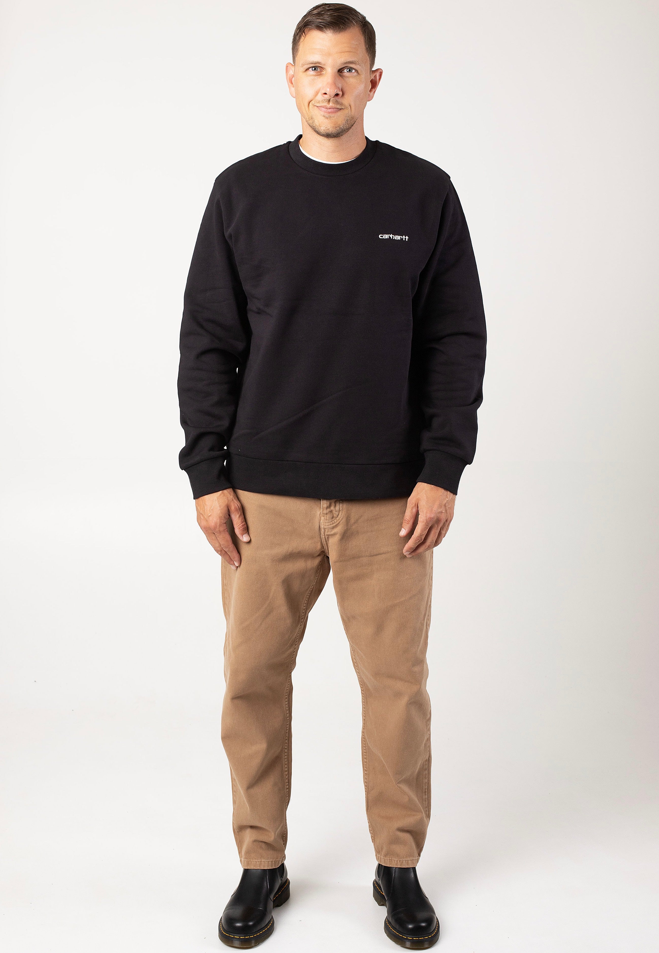 Carhartt WIP - Script Embroidery Black / White - Sweater | Men-Image