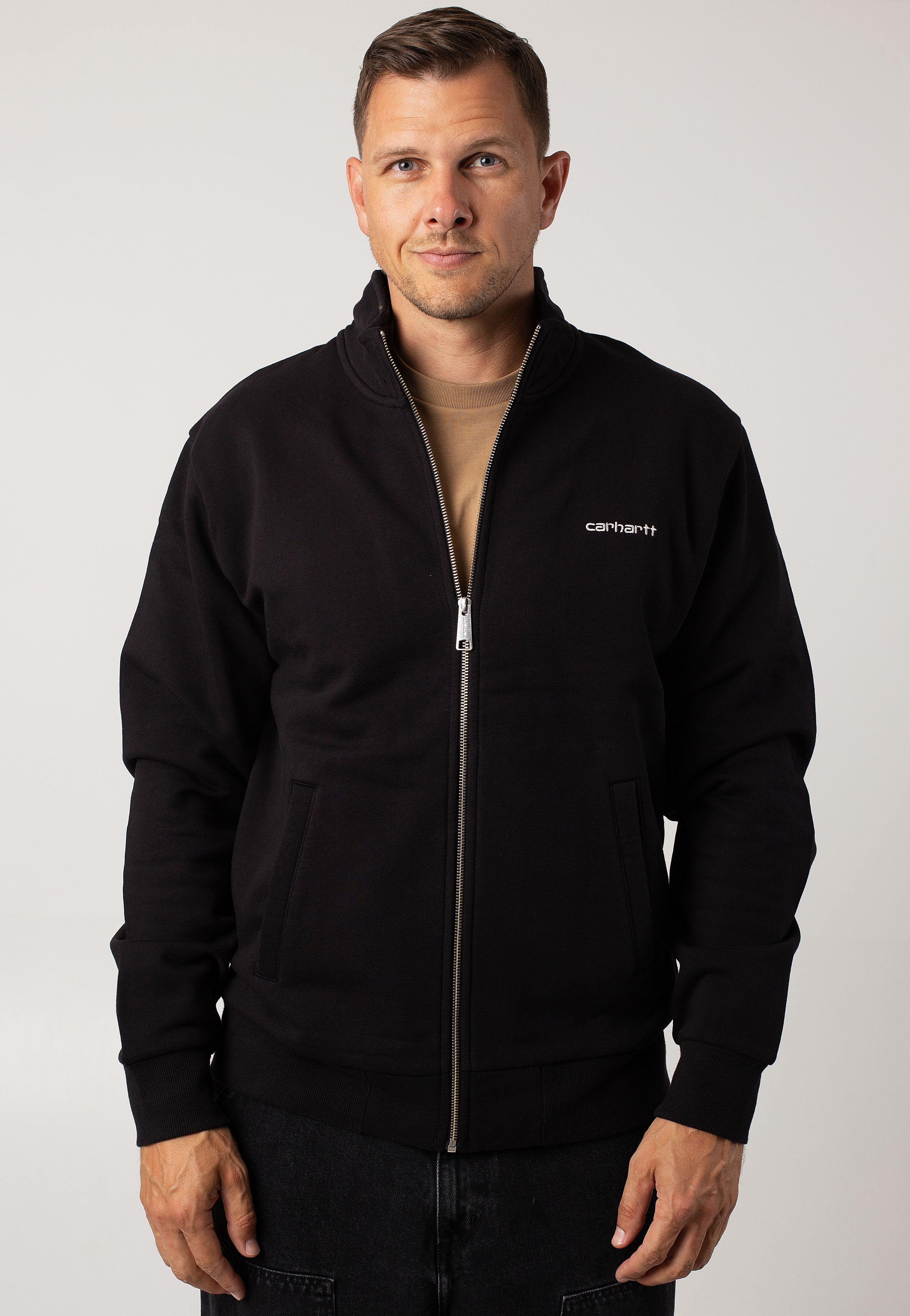 Carhartt WIP - Script Embroidery Black/White - Track Jacket | Men-Image