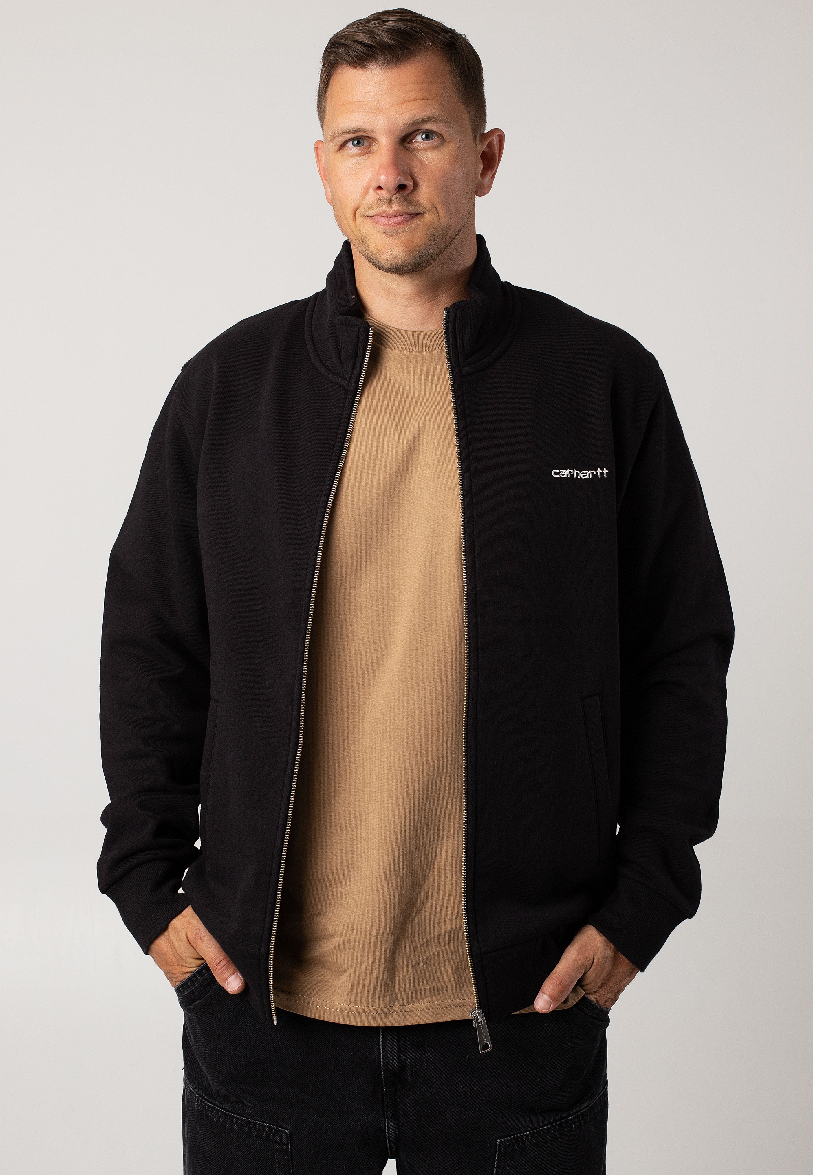 Carhartt WIP - Script Embroidery Black/White - Track Jacket | Men-Image