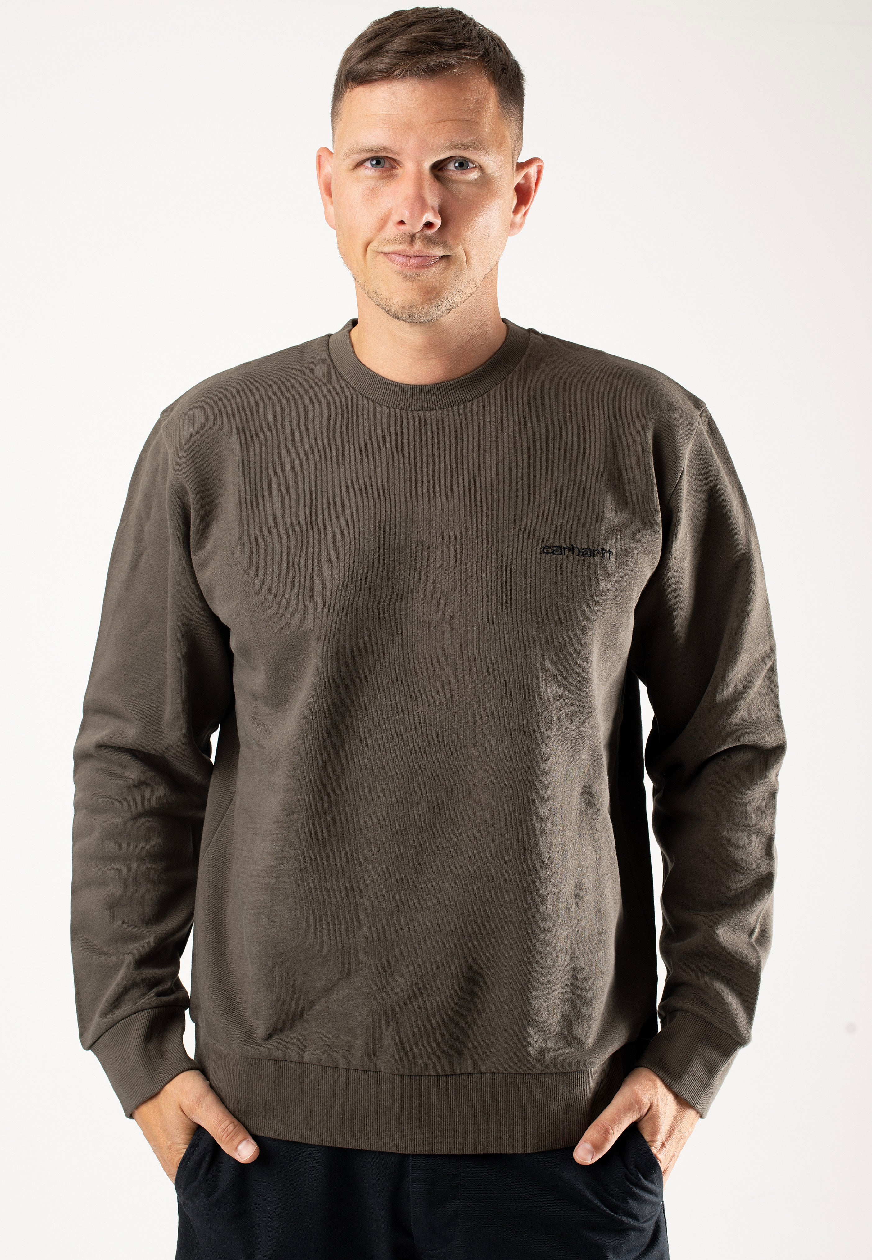 Carhartt WIP - Script Embroidery Cypress/Black - Sweater | Men-Image