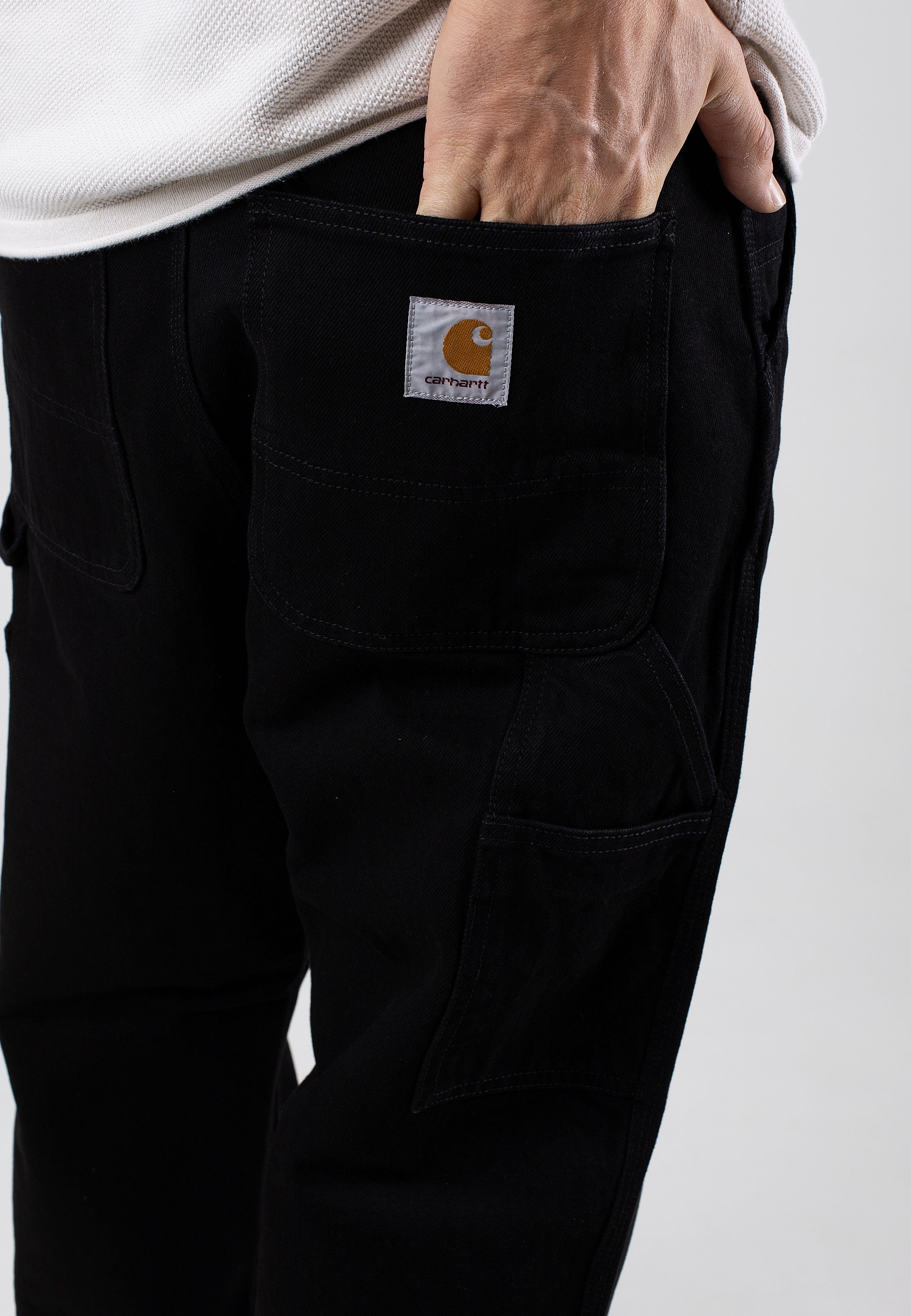 Carhartt WIP - Single Knee Rinsed Black - Jeans | Men-Image