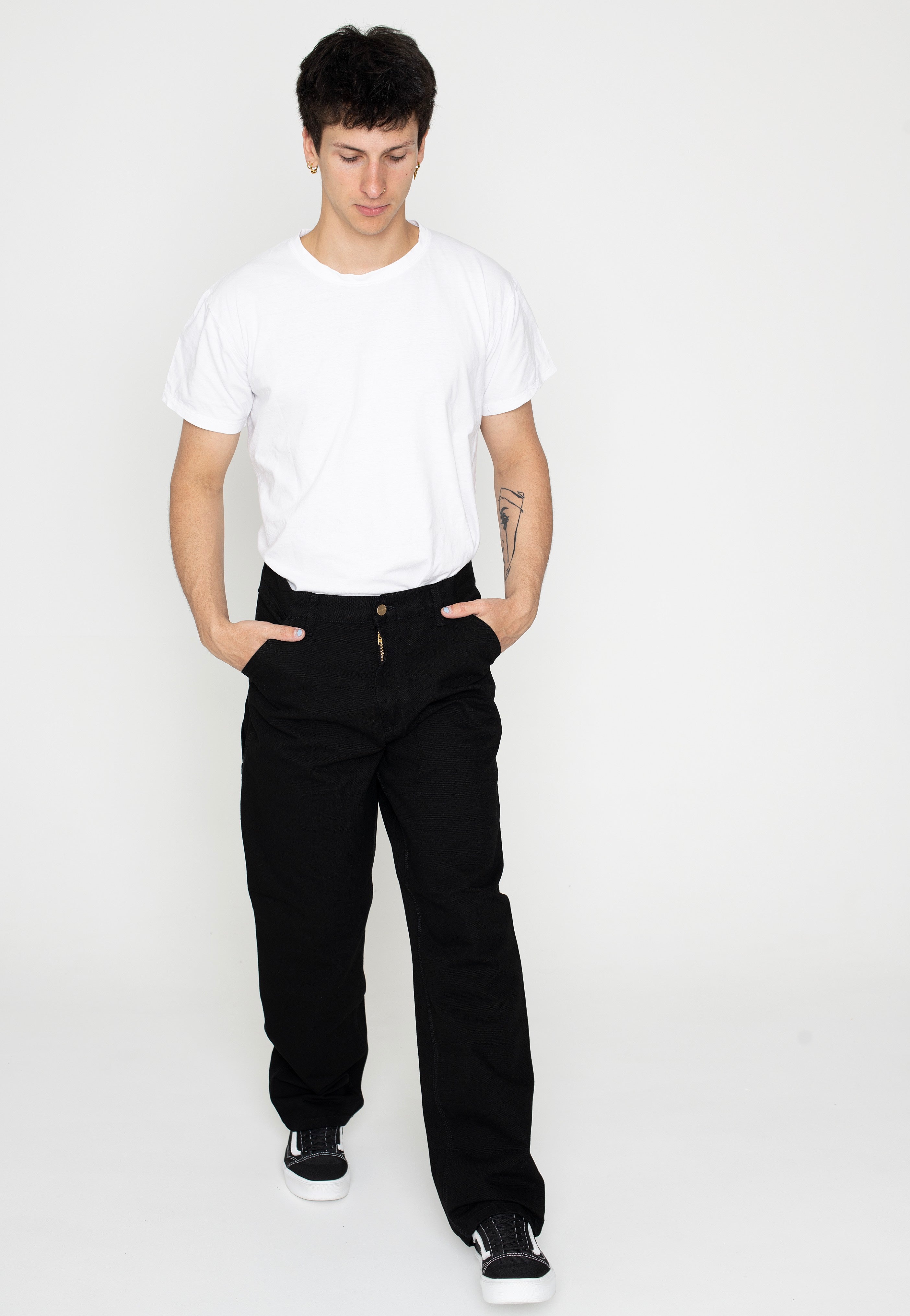 Carhartt WIP - Single Knee Rinsed Black - Pants | Men-Image