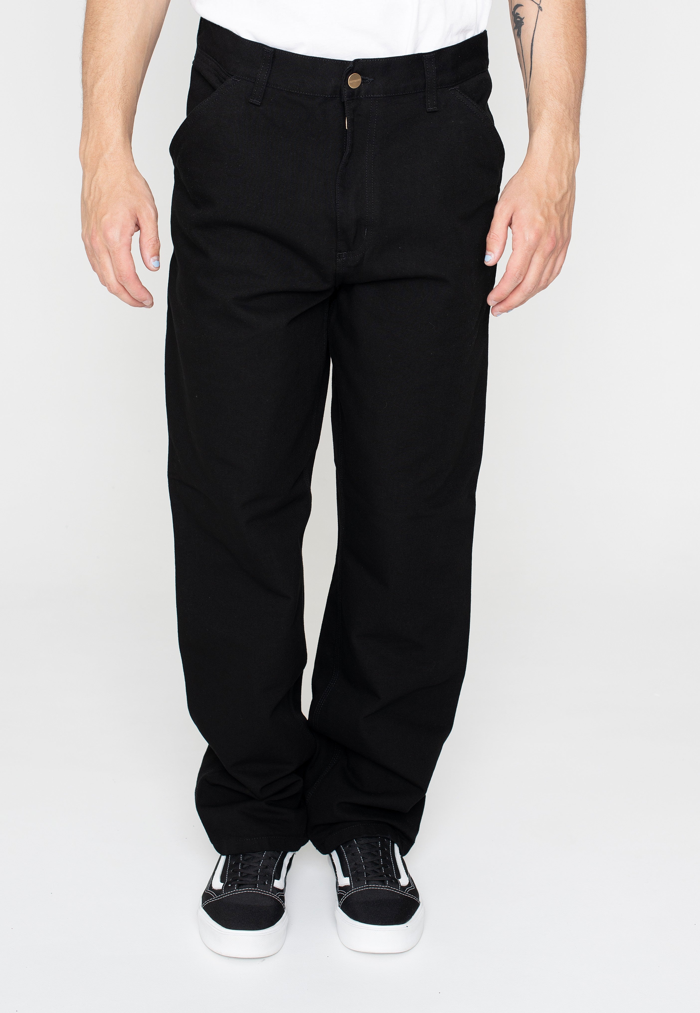 Carhartt WIP - Single Knee Rinsed Black - Pants | Men-Image