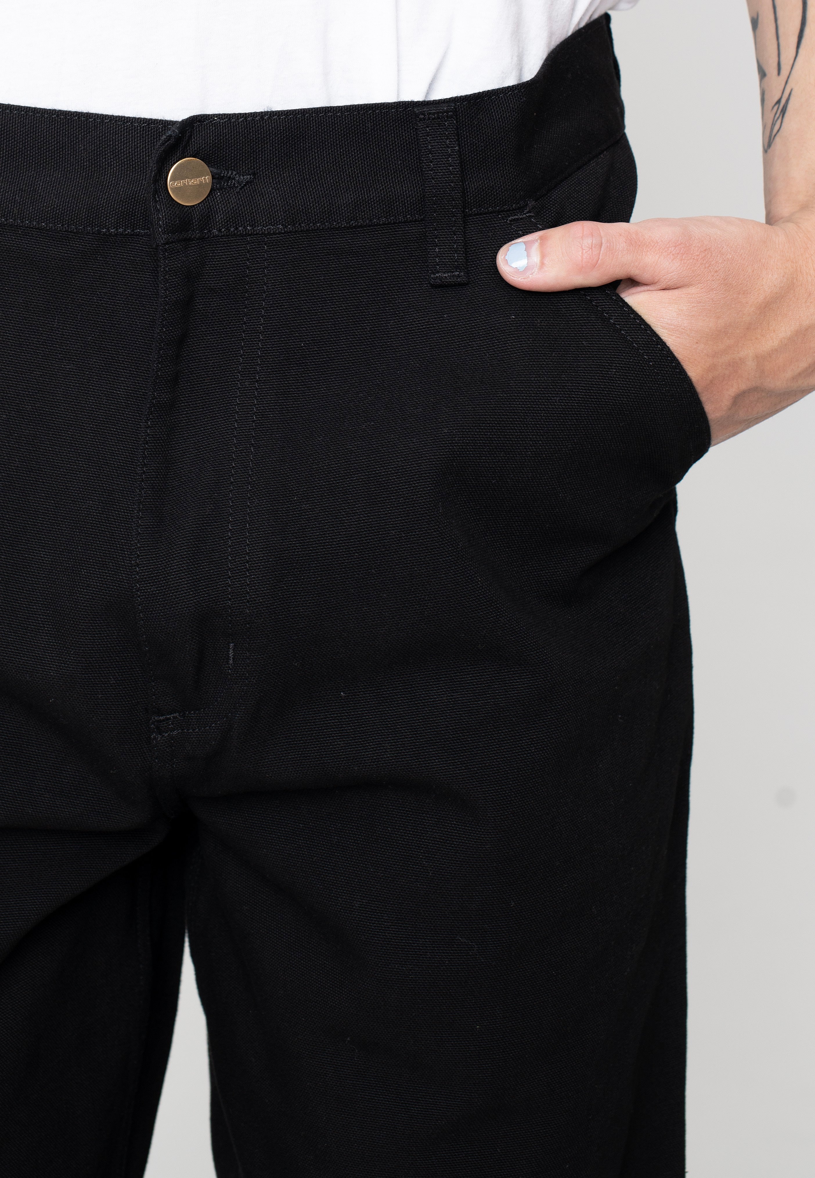 Carhartt WIP - Single Knee Rinsed Black - Pants | Men-Image